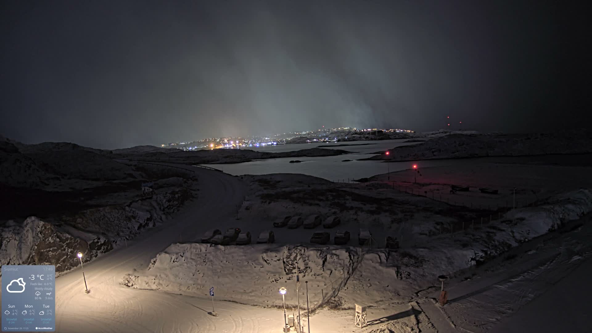Sisimiut City & Sisimiut Airport Southeast Towards View Live Cam JHS / BGSS - Sisimiut, Qeqqata, Greenland, Denmark