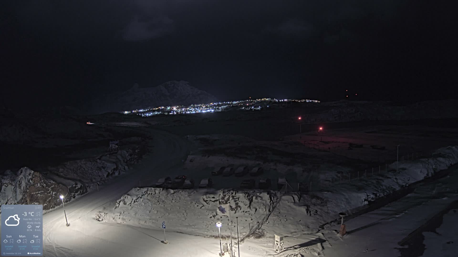 Sisimiut City & Sisimiut Airport Southeast Towards View Live Cam JHS / BGSS - Sisimiut, Qeqqata, Greenland, Denmark