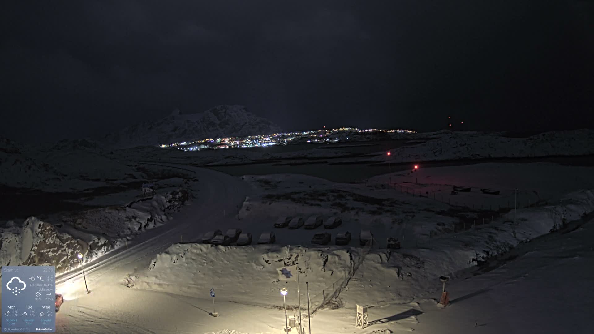 Sisimiut City & Sisimiut Airport Southeast Towards View Live Cam JHS / BGSS - Sisimiut, Qeqqata, Greenland, Denmark