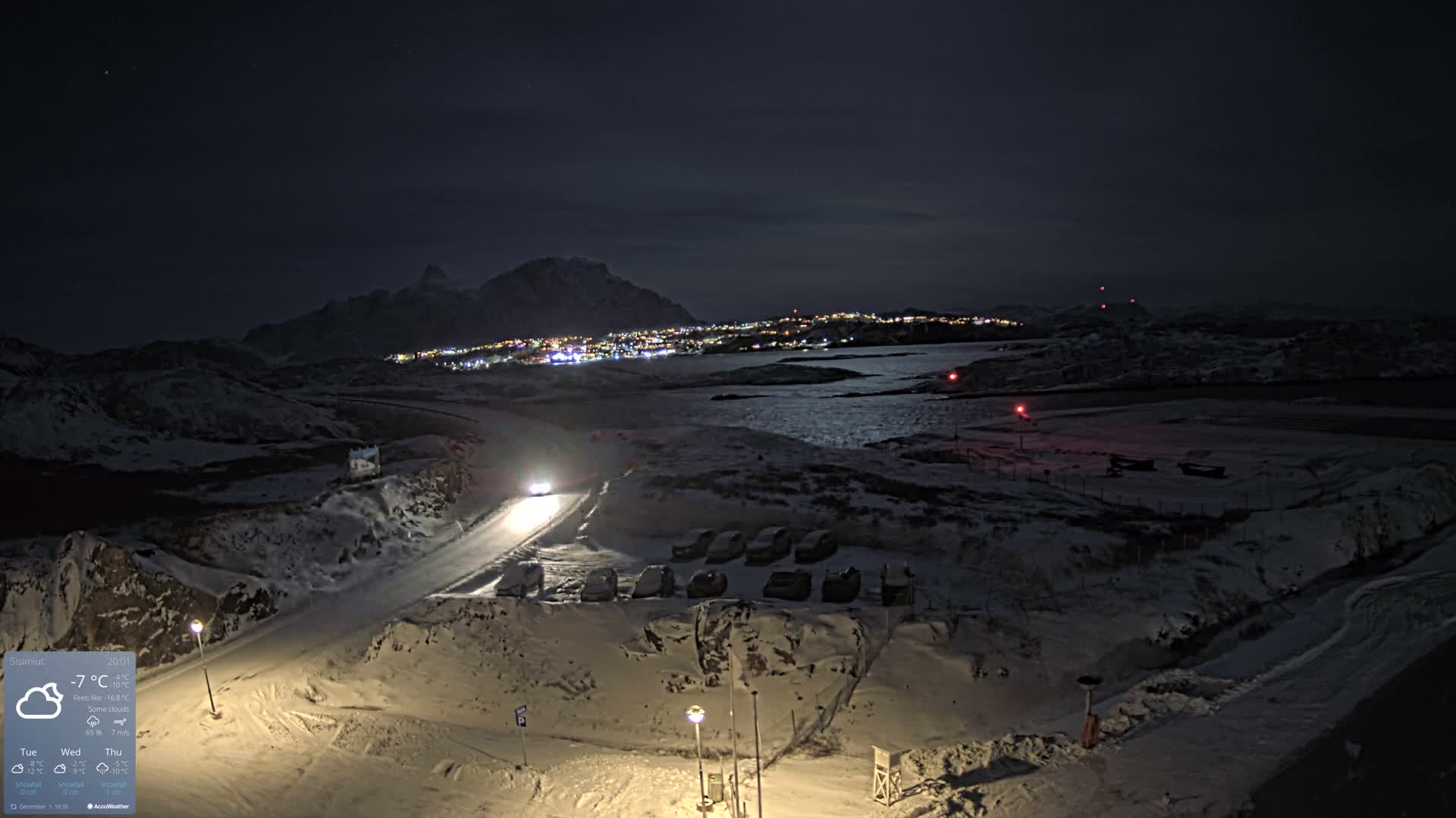 Sisimiut City & Sisimiut Airport Southeast Towards View Live Cam JHS / BGSS - Sisimiut, Qeqqata, Greenland, Denmark