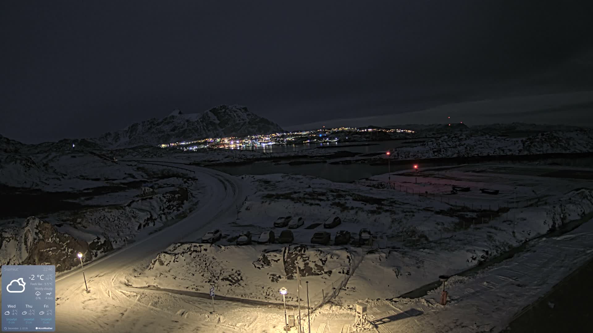 Sisimiut City & Sisimiut Airport Southeast Towards View Live Cam JHS / BGSS - Sisimiut, Qeqqata, Greenland, Denmark