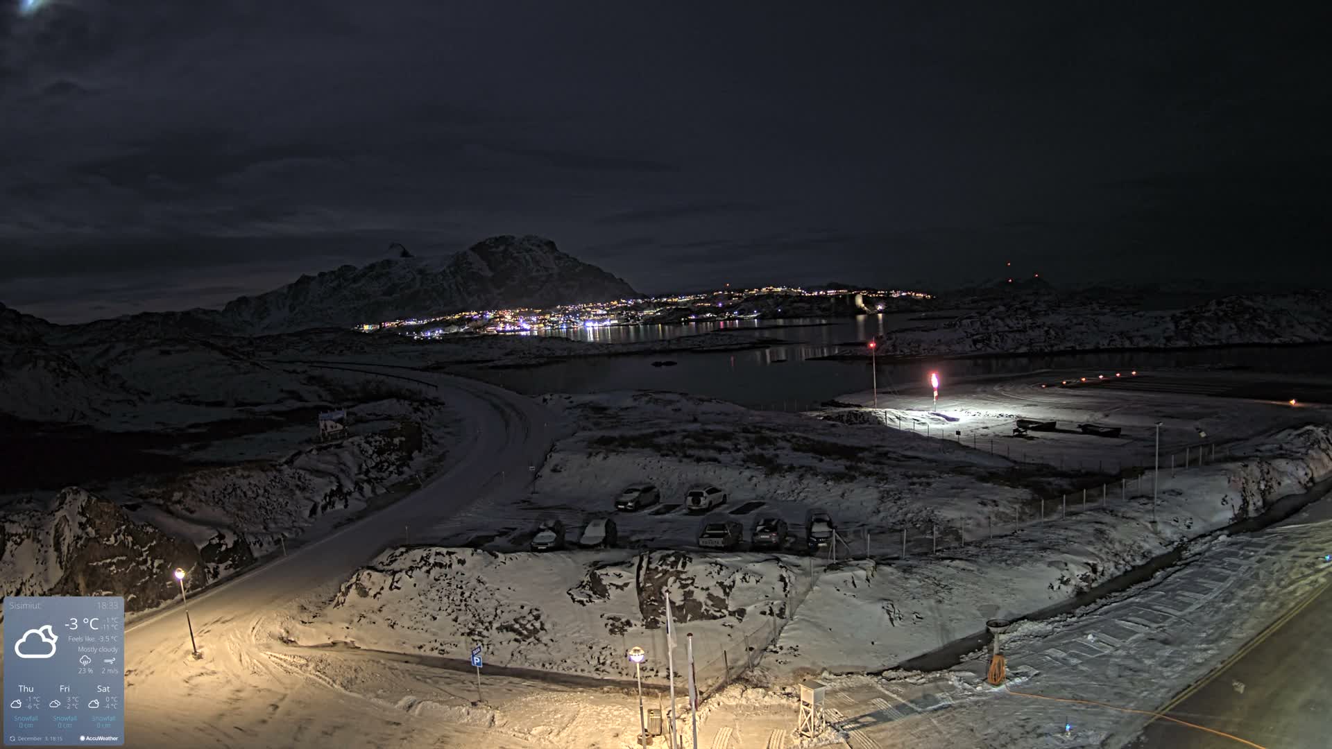 Sisimiut City & Sisimiut Airport Southeast Towards View Live Cam JHS / BGSS - Sisimiut, Qeqqata, Greenland, Denmark