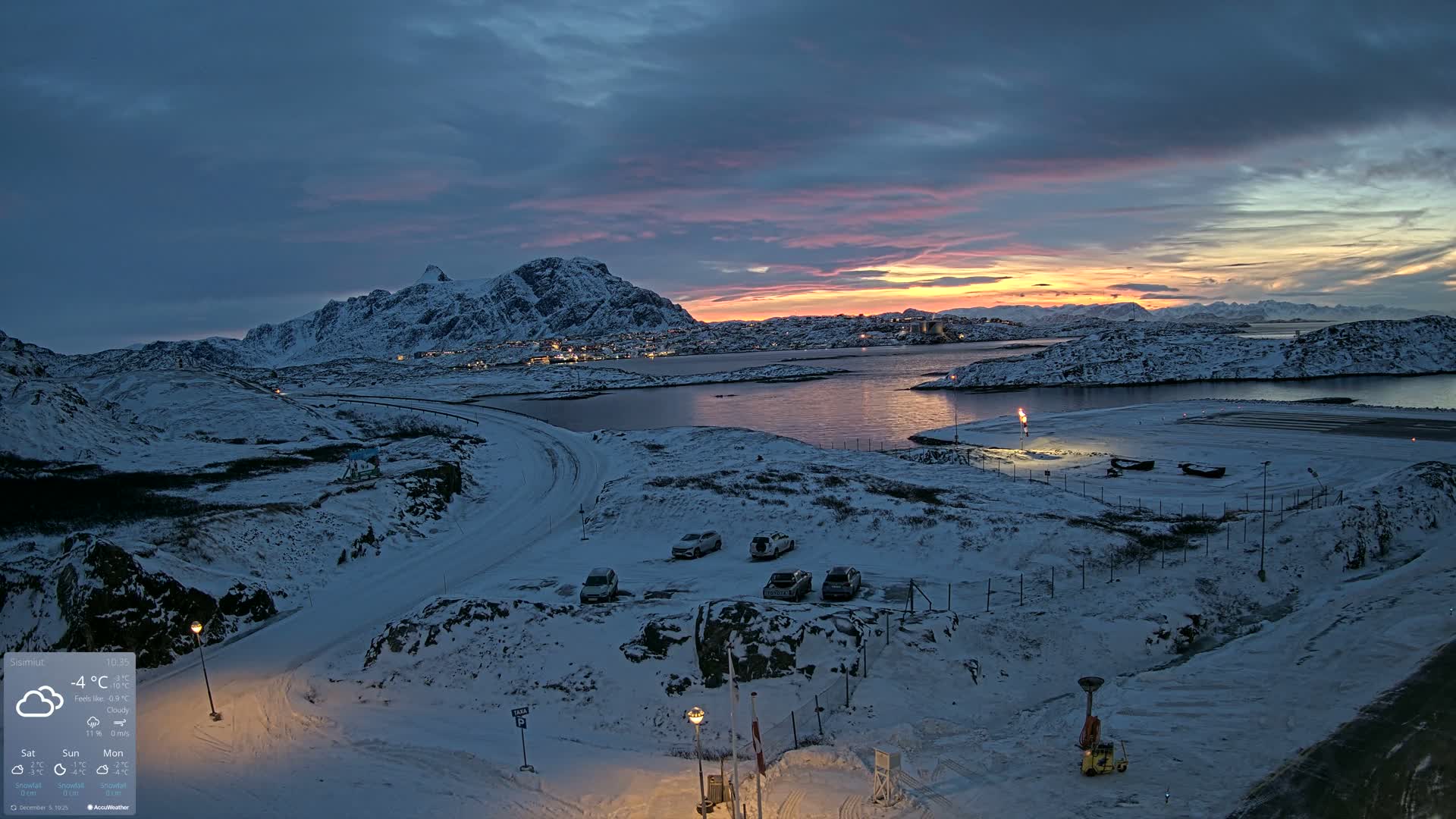 Sisimiut City & Sisimiut Airport Southeast Towards View Live Cam JHS / BGSS - Sisimiut, Qeqqata, Greenland, Denmark