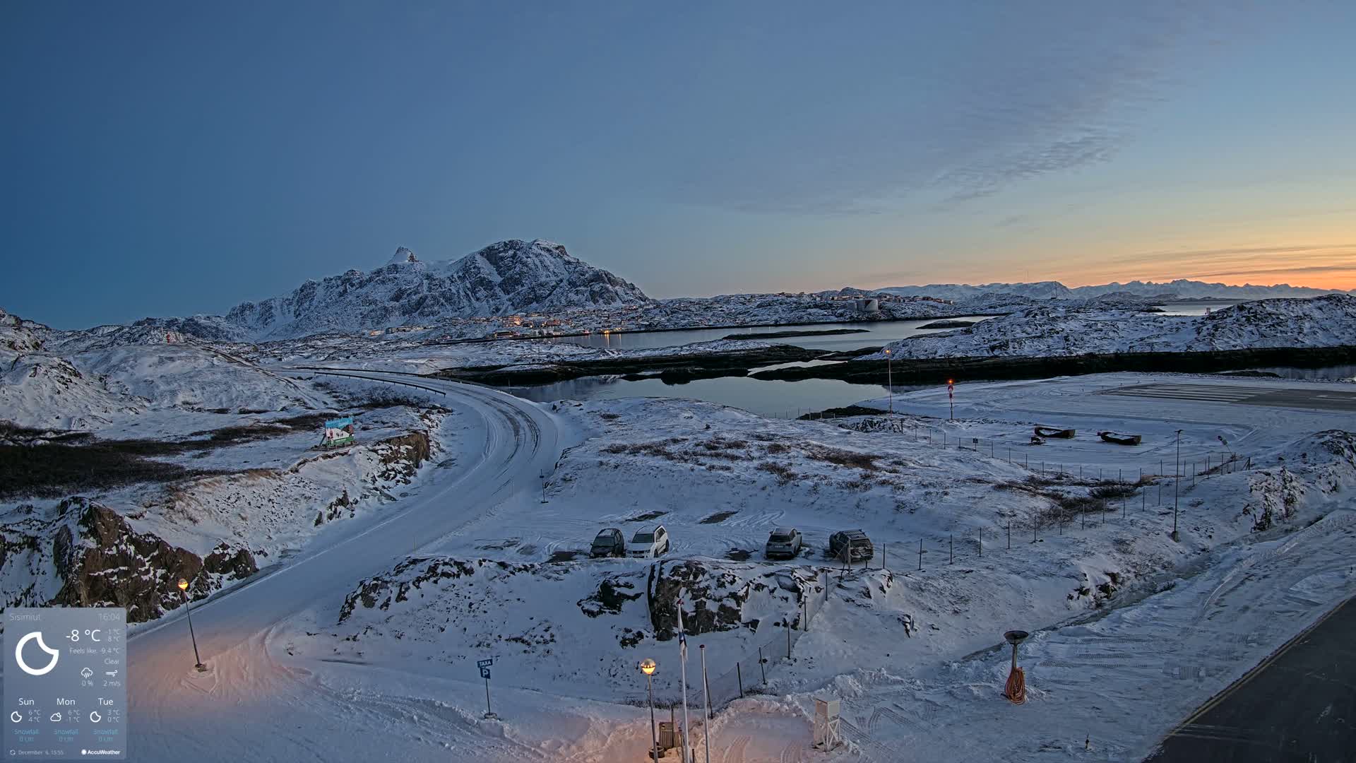 Sisimiut City & Sisimiut Airport Southeast Towards View Live Cam JHS / BGSS - Sisimiut, Qeqqata, Greenland, Denmark