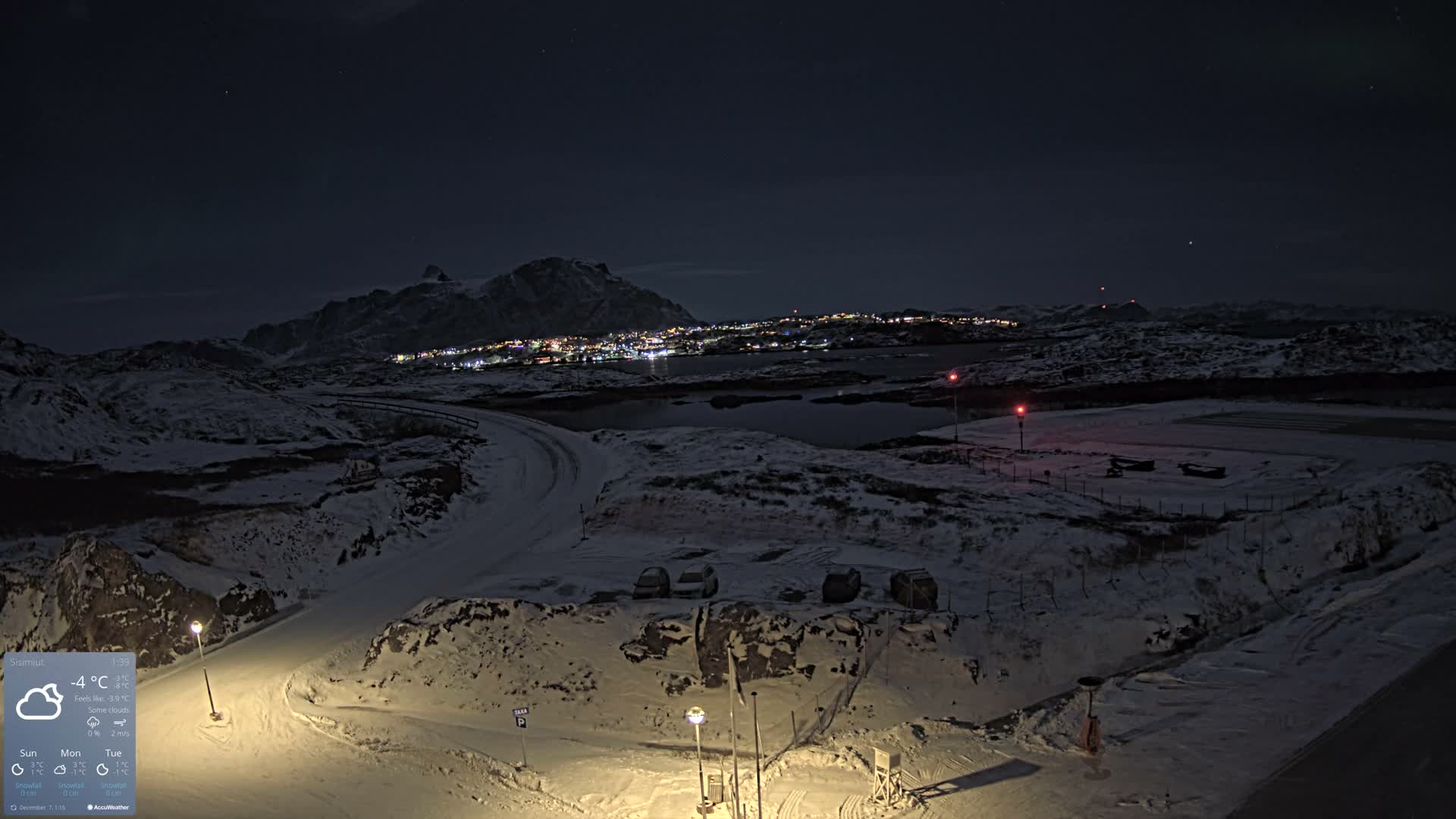 Sisimiut City & Sisimiut Airport Southeast Towards View Live Cam JHS / BGSS - Sisimiut, Qeqqata, Greenland, Denmark