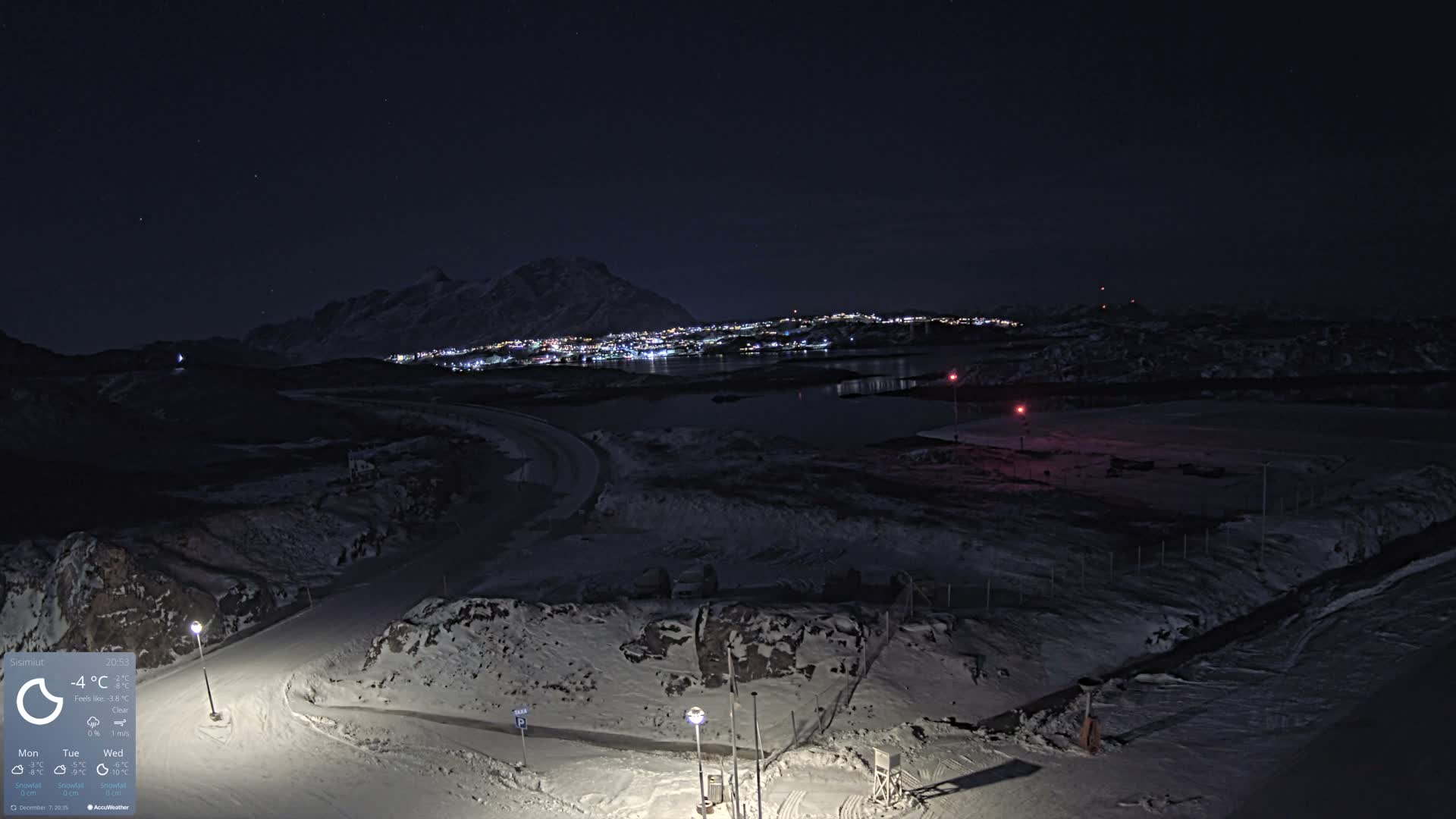 Sisimiut City & Sisimiut Airport Southeast Towards View Live Cam JHS / BGSS - Sisimiut, Qeqqata, Greenland, Denmark
