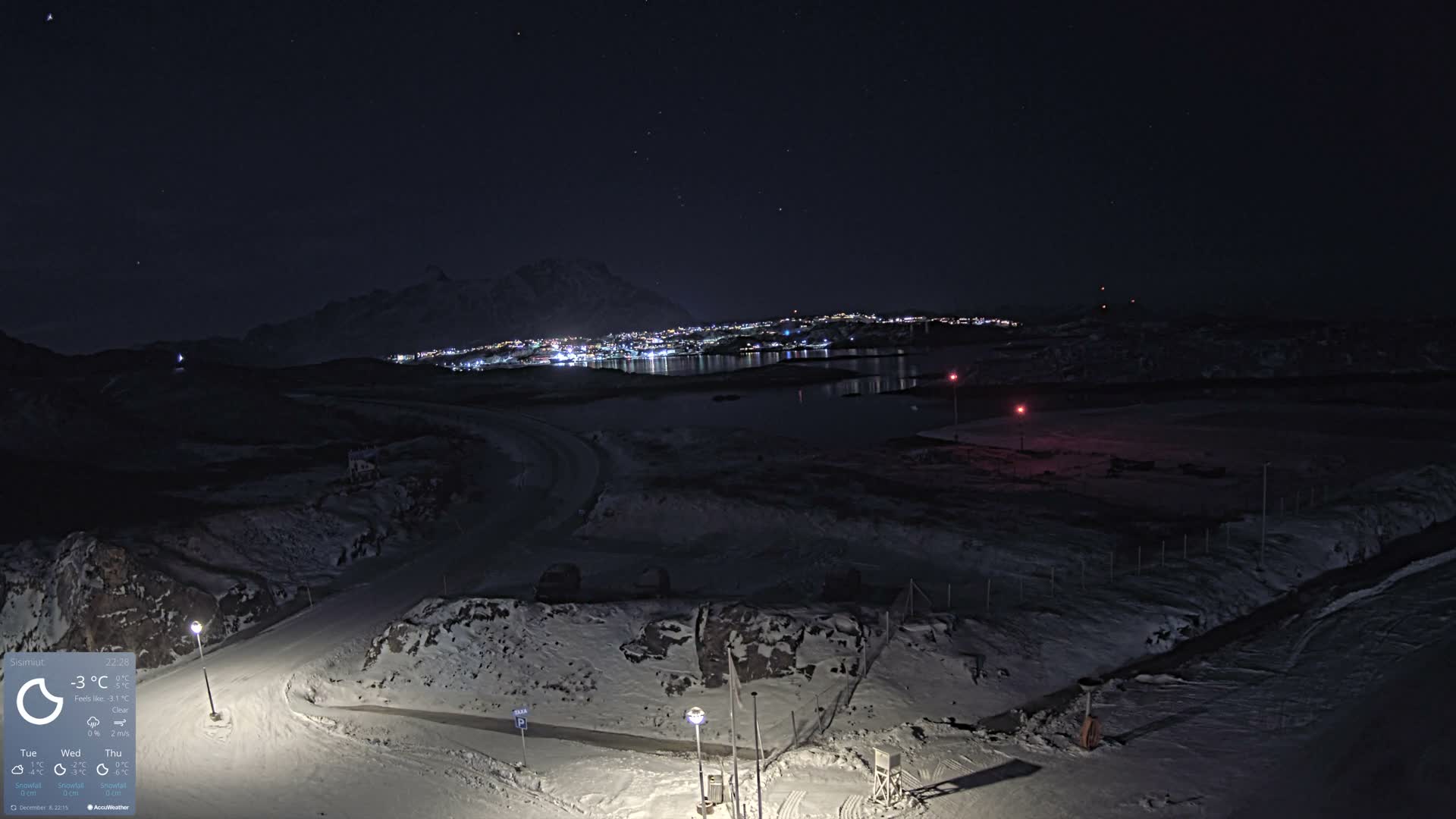 Sisimiut City & Sisimiut Airport Southeast Towards View Live Cam JHS / BGSS - Sisimiut, Qeqqata, Greenland, Denmark