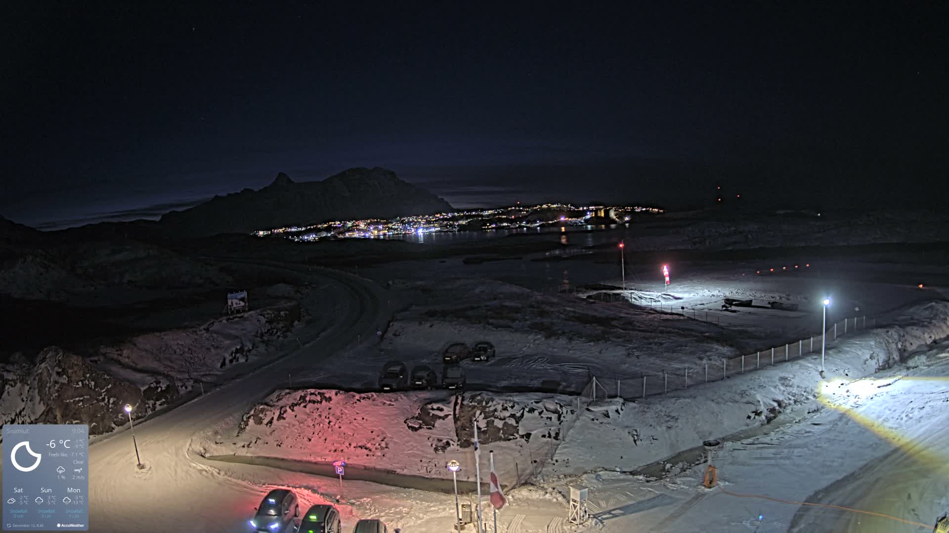 Sisimiut City & Sisimiut Airport Southeast Towards View Live Cam JHS / BGSS - Sisimiut, Qeqqata, Greenland, Denmark