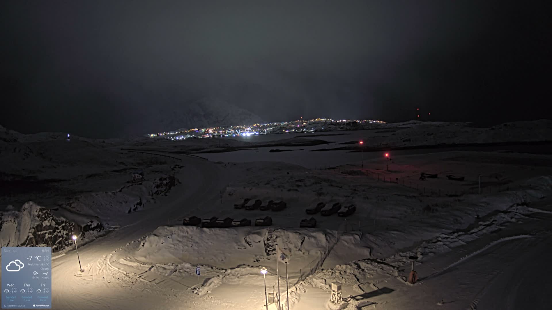 Sisimiut City & Sisimiut Airport Southeast Towards View Live Cam JHS / BGSS - Sisimiut, Qeqqata, Greenland, Denmark