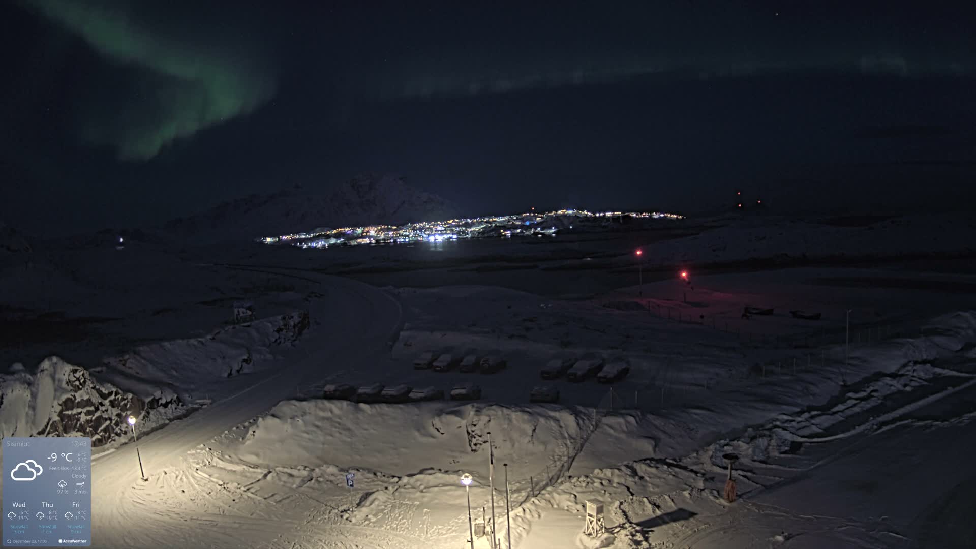Sisimiut City & Sisimiut Airport Southeast Towards View Live Cam JHS / BGSS - Sisimiut, Qeqqata, Greenland, Denmark