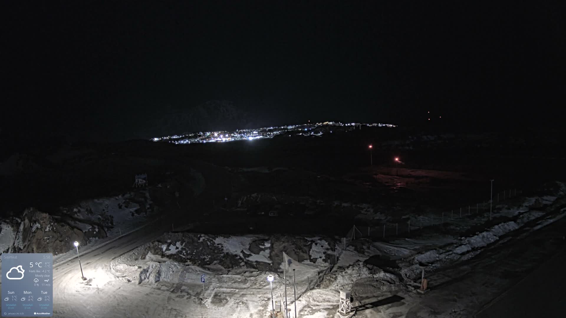 Sisimiut City & Sisimiut Airport Southeast Towards View Live Cam JHS / BGSS - Sisimiut, Qeqqata, Greenland, Denmark
