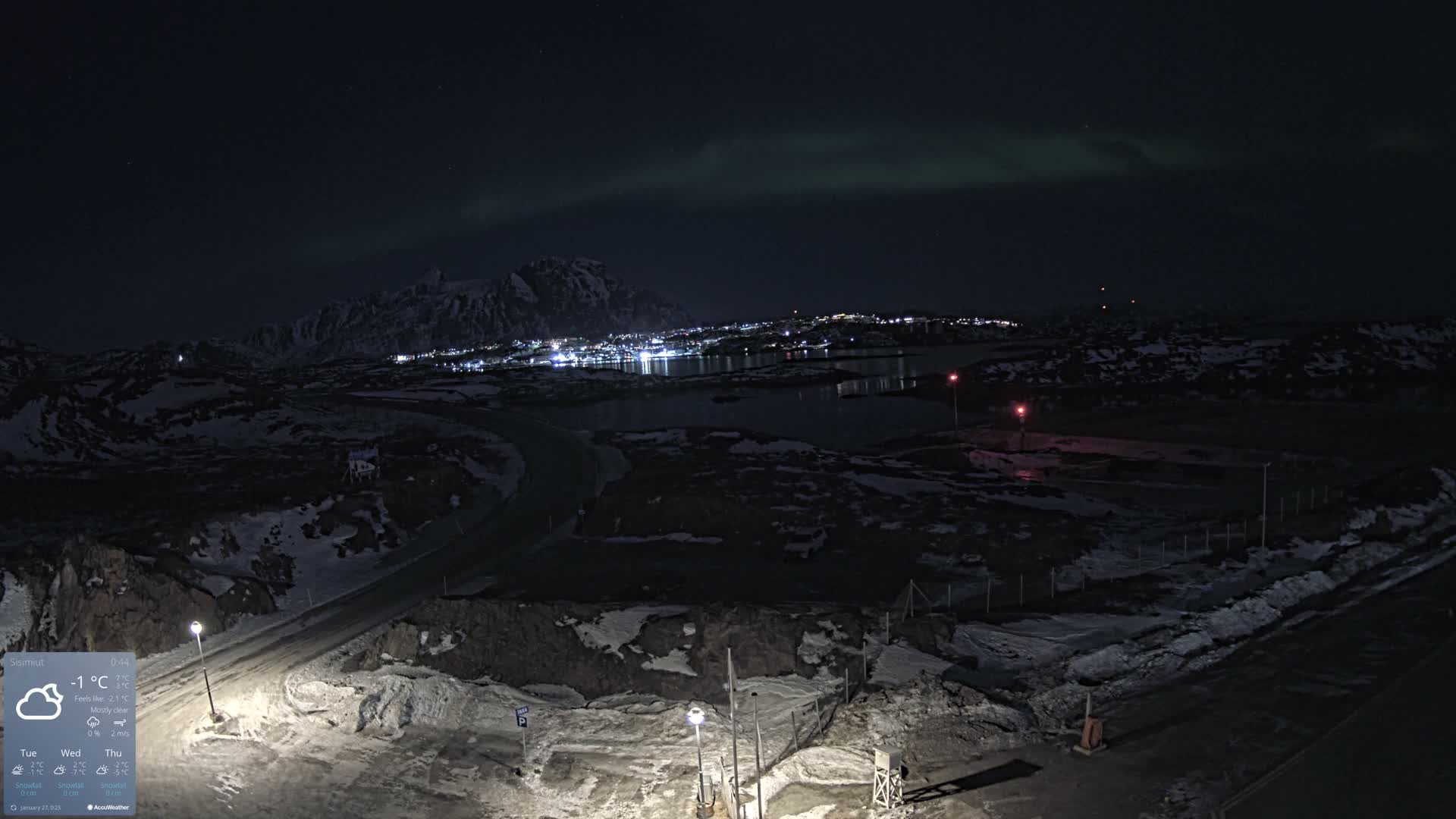 Sisimiut City & Sisimiut Airport Southeast Towards View Live Cam JHS / BGSS - Sisimiut, Qeqqata, Greenland, Denmark