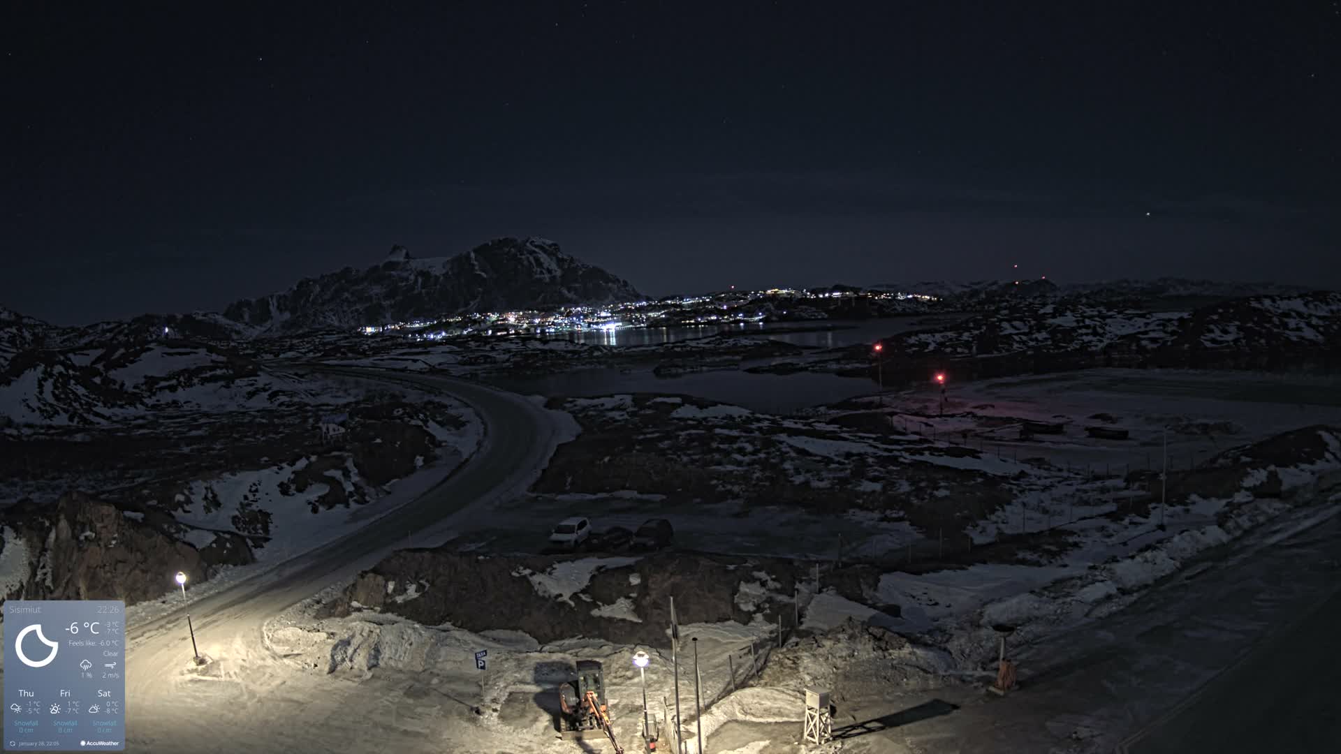 Sisimiut City & Sisimiut Airport Southeast Towards View Live Cam JHS / BGSS - Sisimiut, Qeqqata, Greenland, Denmark