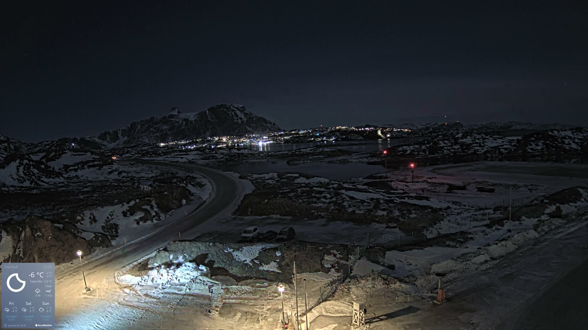 Sisimiut City & Sisimiut Airport Southeast Towards View Live Cam JHS / BGSS - Sisimiut, Qeqqata, Greenland, Denmark