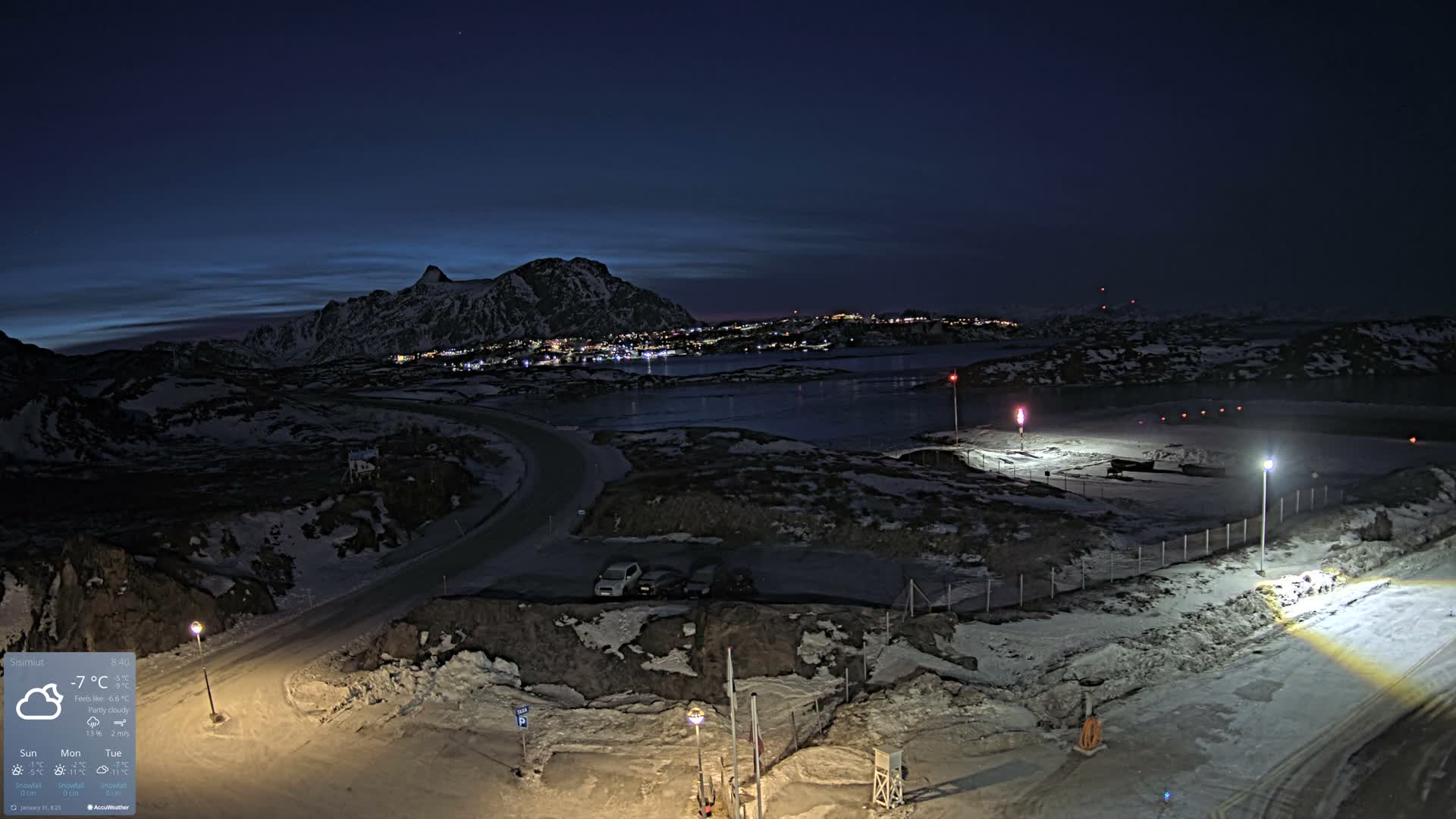 Sisimiut City & Sisimiut Airport Southeast Towards View Live Cam JHS / BGSS - Sisimiut, Qeqqata, Greenland, Denmark