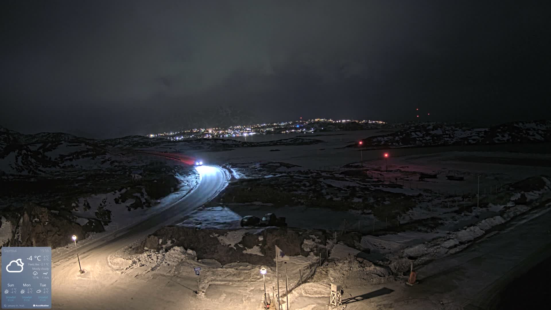 Sisimiut City & Sisimiut Airport Southeast Towards View Live Cam JHS / BGSS - Sisimiut, Qeqqata, Greenland, Denmark