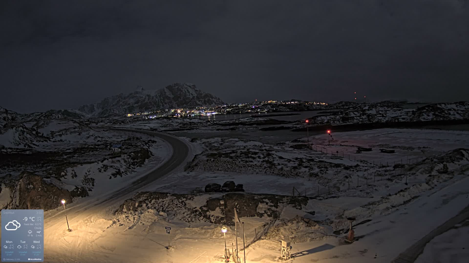 Sisimiut City & Sisimiut Airport Southeast Towards View Live Cam JHS / BGSS - Sisimiut, Qeqqata, Greenland, Denmark