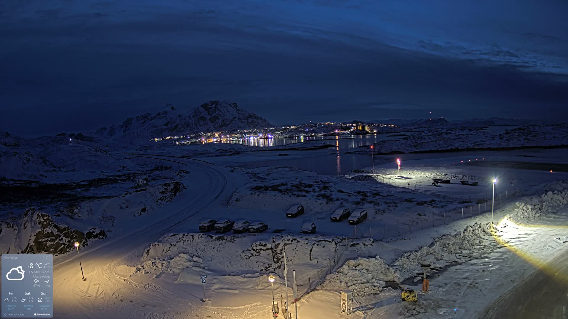 Sisimiut City & Sisimiut Airport Southeast Towards View Live Cam JHS / BGSS - Sisimiut, Qeqqata, Greenland, Denmark