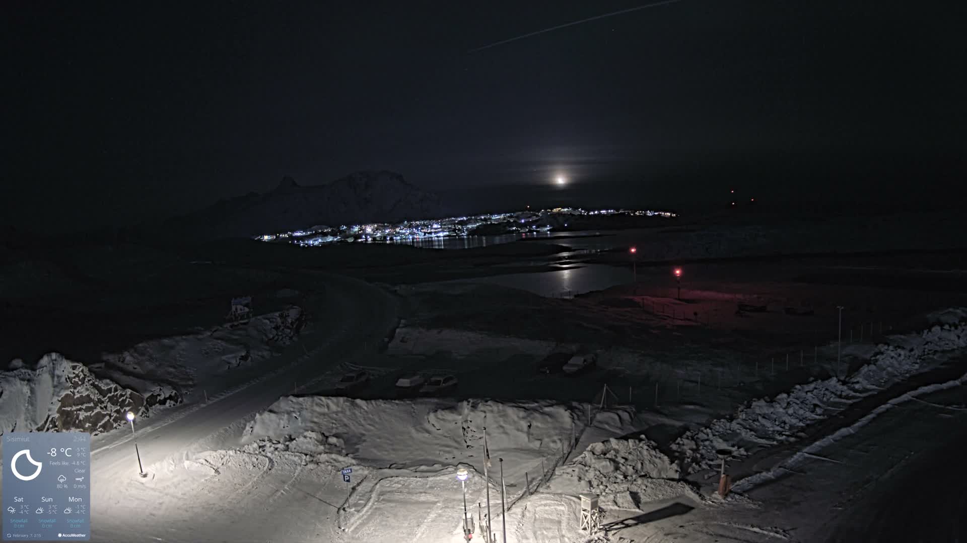 Sisimiut City & Sisimiut Airport Southeast Towards View Live Cam JHS / BGSS - Sisimiut, Qeqqata, Greenland, Denmark