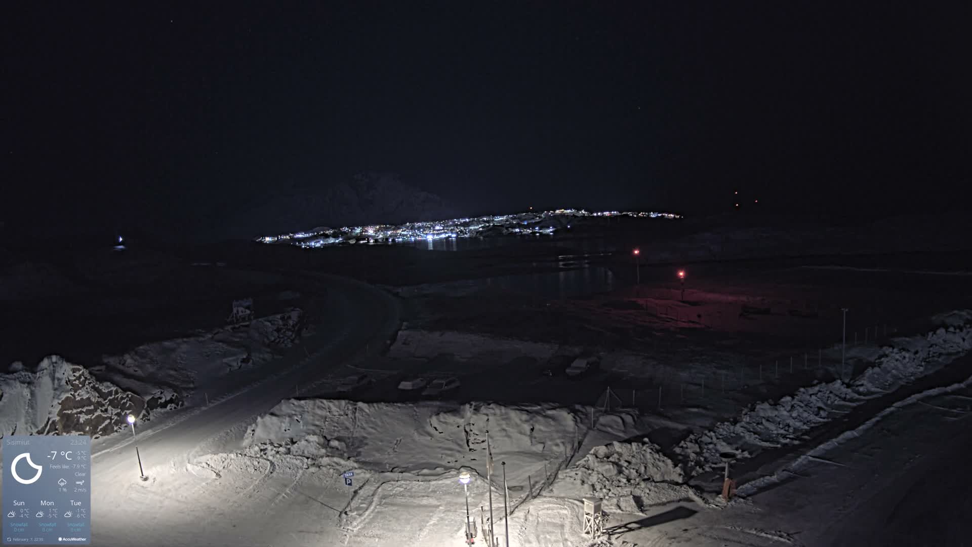 Sisimiut City & Sisimiut Airport Southeast Towards View Live Cam JHS / BGSS - Sisimiut, Qeqqata, Greenland, Denmark