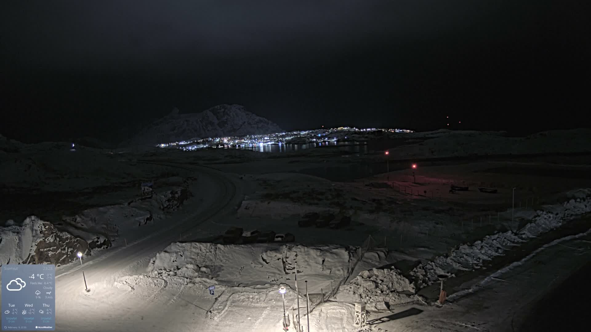Sisimiut City & Sisimiut Airport Southeast Towards View Live Cam JHS / BGSS - Sisimiut, Qeqqata, Greenland, Denmark