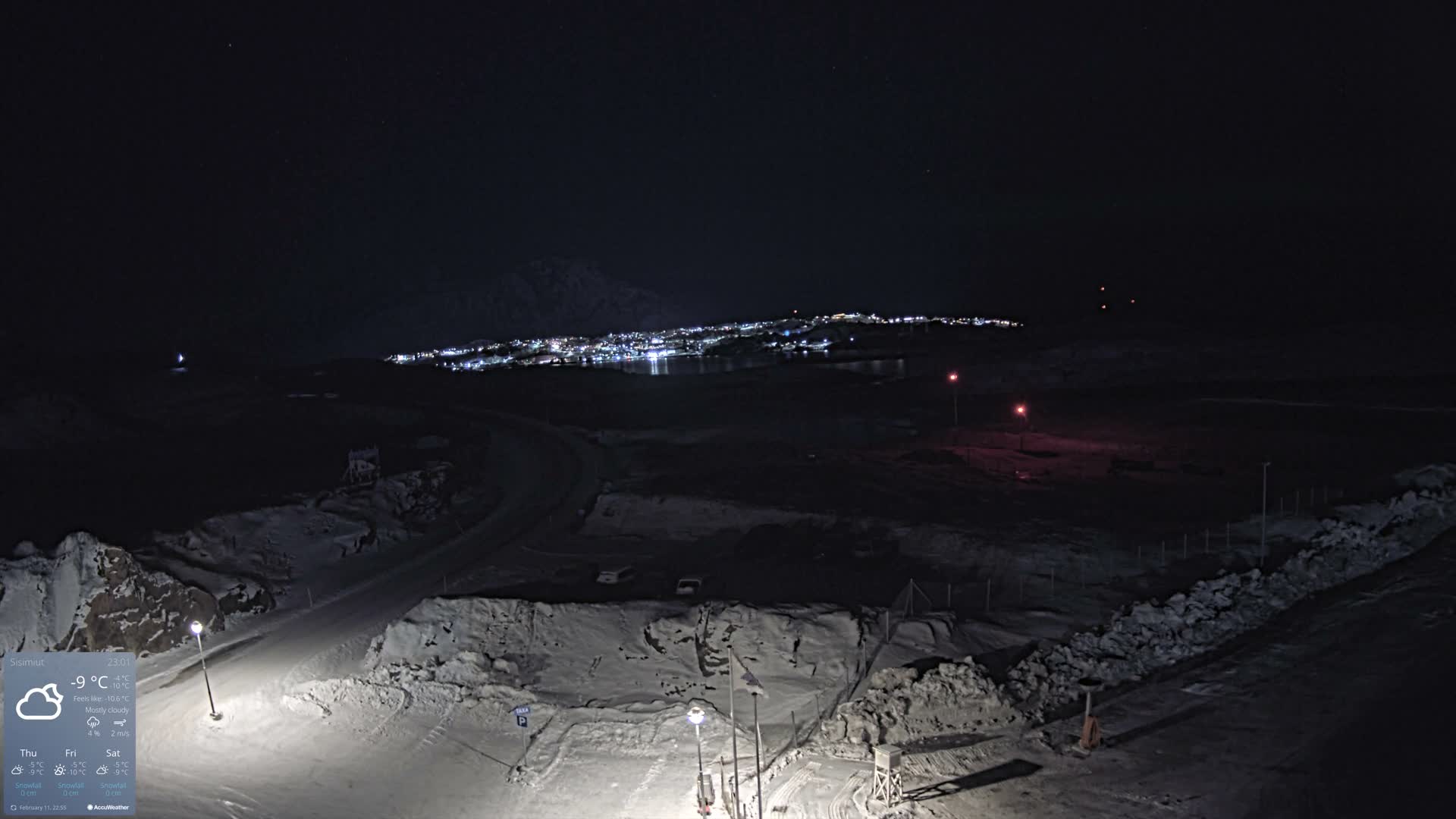 Sisimiut City & Sisimiut Airport Southeast Towards View Live Cam JHS / BGSS - Sisimiut, Qeqqata, Greenland, Denmark
