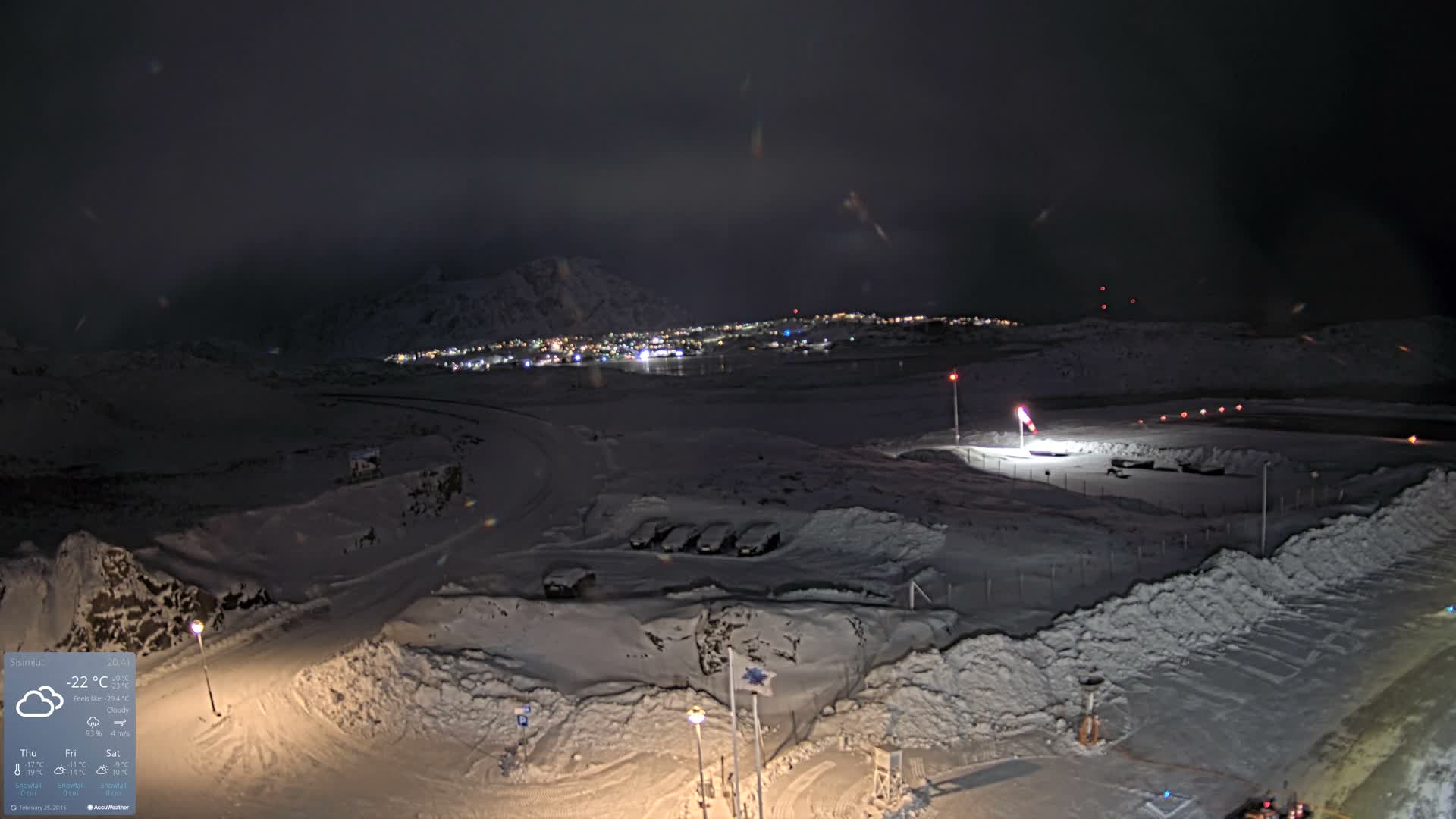 Sisimiut City & Sisimiut Airport Southeast Towards View Live Cam JHS / BGSS - Sisimiut, Qeqqata, Greenland, Denmark