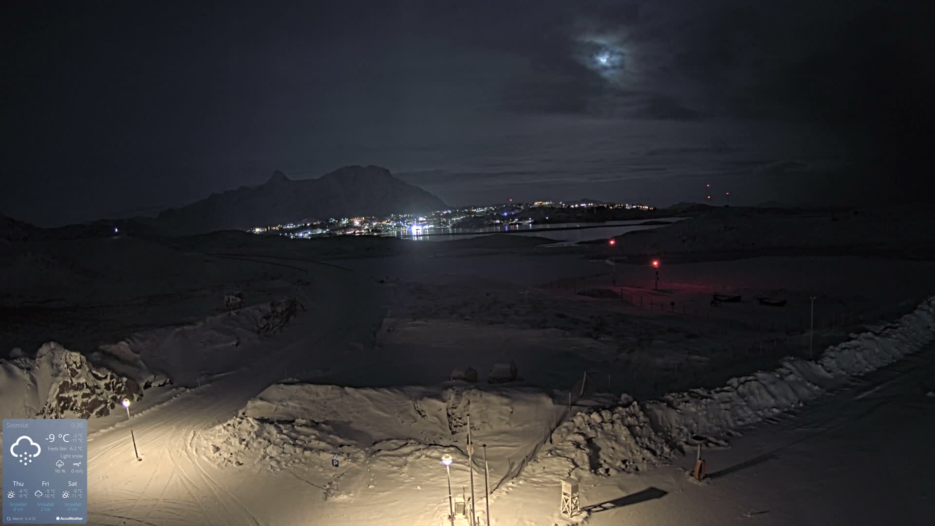 Sisimiut City & Sisimiut Airport Southeast Towards View Live Cam JHS / BGSS - Sisimiut, Qeqqata, Greenland, Denmark