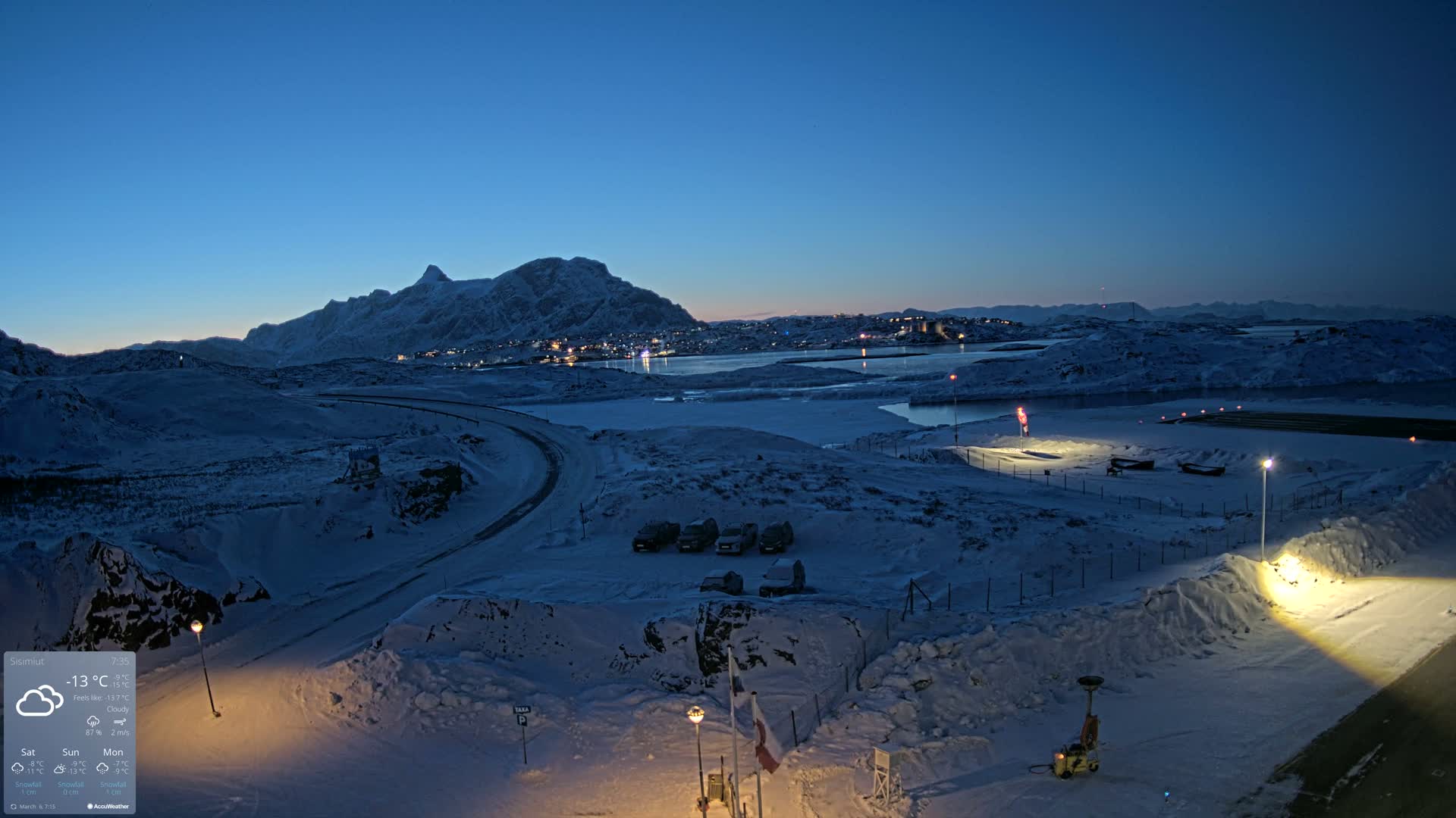 Sisimiut City & Sisimiut Airport Southeast Towards View Live Cam JHS / BGSS - Sisimiut, Qeqqata, Greenland, Denmark