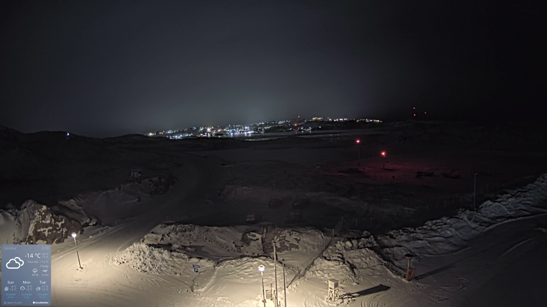 Sisimiut City & Sisimiut Airport Southeast Towards View Live Cam JHS / BGSS - Sisimiut, Qeqqata, Greenland, Denmark