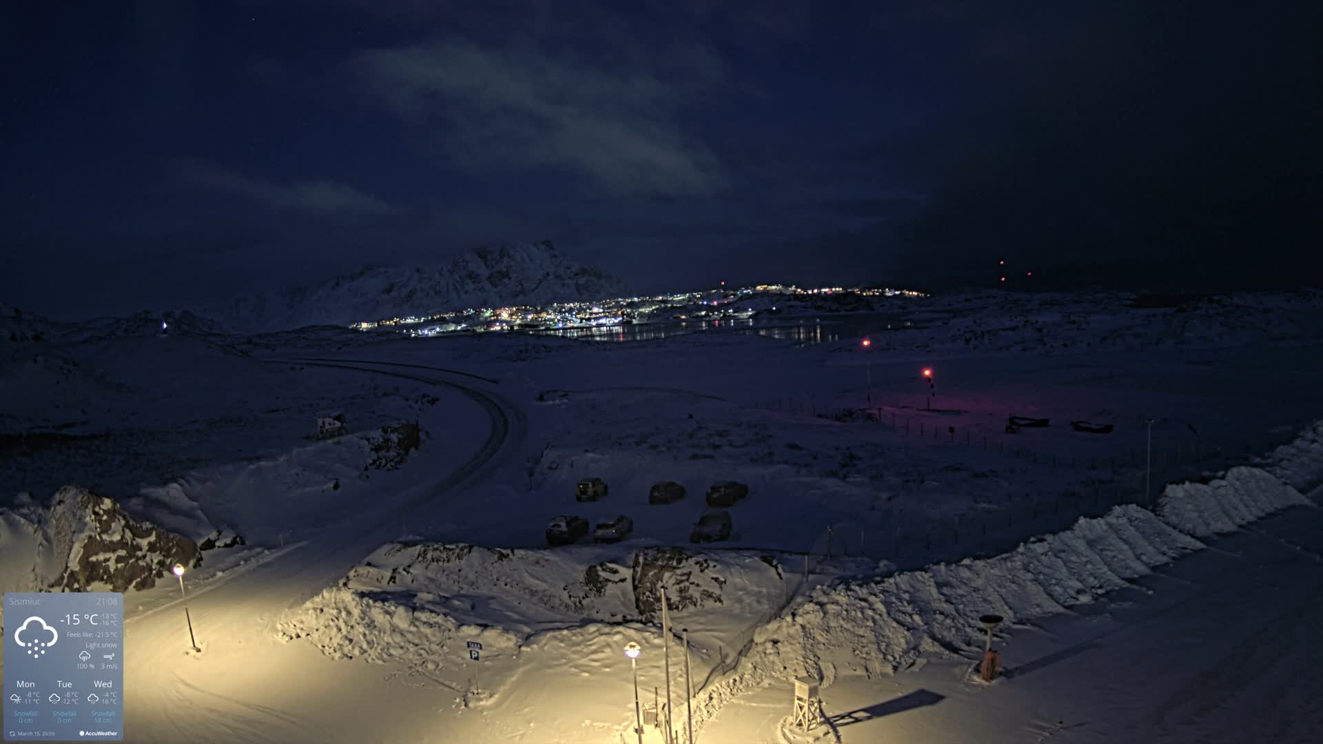 Sisimiut City & Sisimiut Airport Southeast Towards View Live Cam JHS / BGSS - Sisimiut, Qeqqata, Greenland, Denmark
