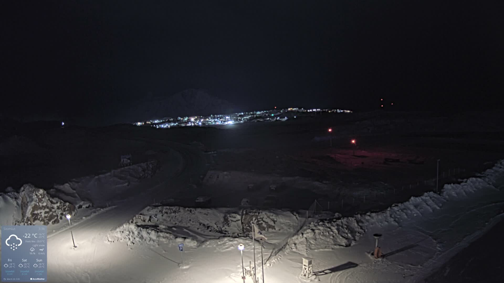 Sisimiut City & Sisimiut Airport Southeast Towards View Live Cam JHS / BGSS - Sisimiut, Qeqqata, Greenland, Denmark