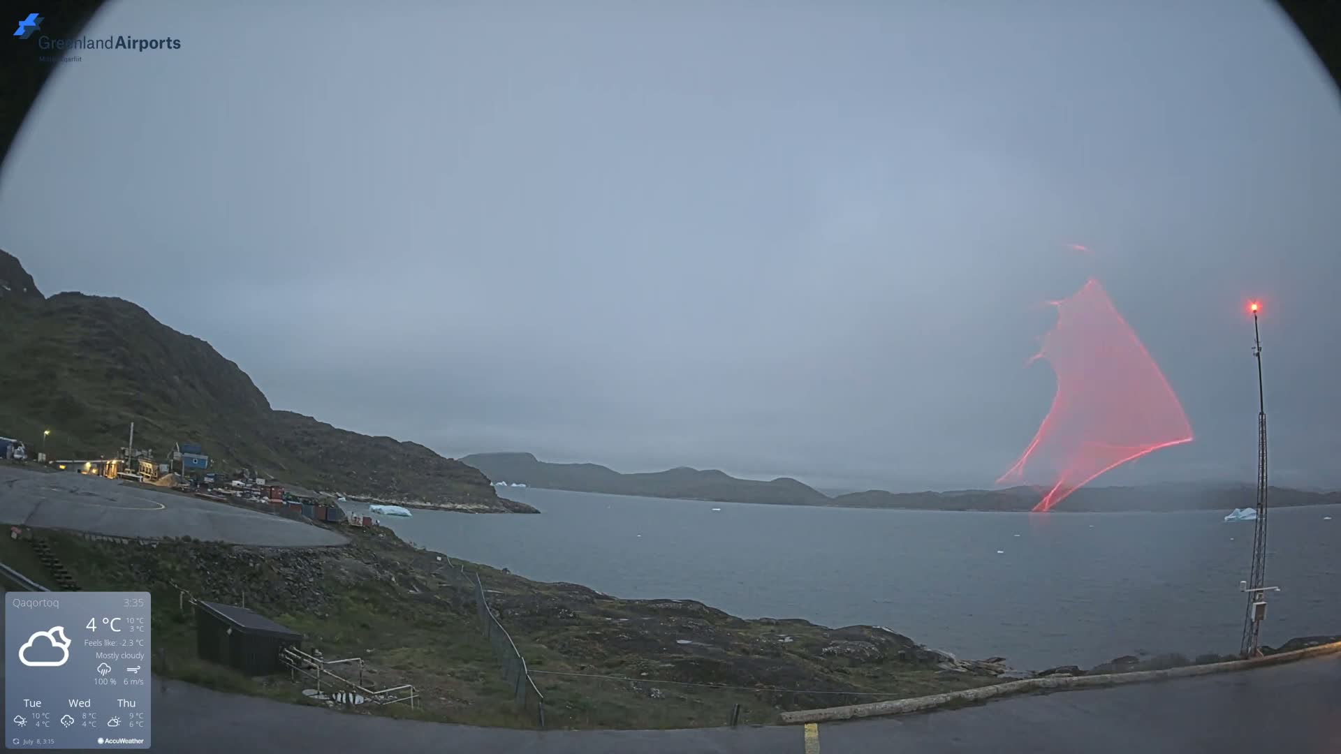 Qaqortoq Village & Mittarfik Qaqortoq Heliport Live Cam JJU / BGJH- Qaqortoq, Kujalleq, Greenland, Denmark