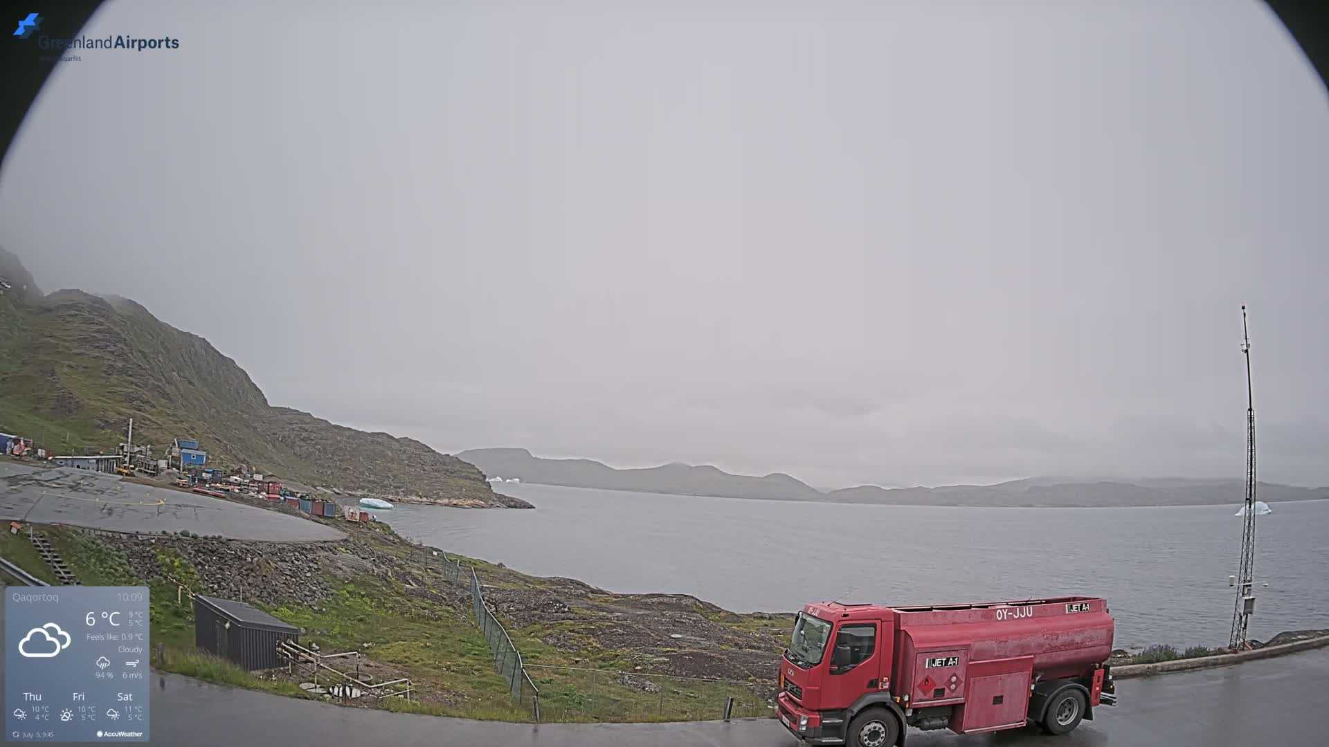 Qaqortoq Village & Mittarfik Qaqortoq Heliport Live Cam JJU / BGJH- Qaqortoq, Kujalleq, Greenland, Denmark