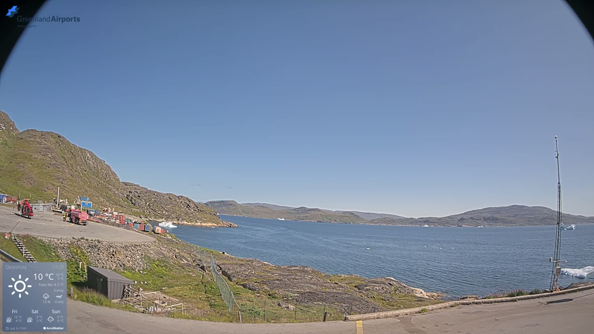 Qaqortoq Village & Mittarfik Qaqortoq Heliport Live Cam JJU / BGJH- Qaqortoq, Kujalleq, Greenland, Denmark