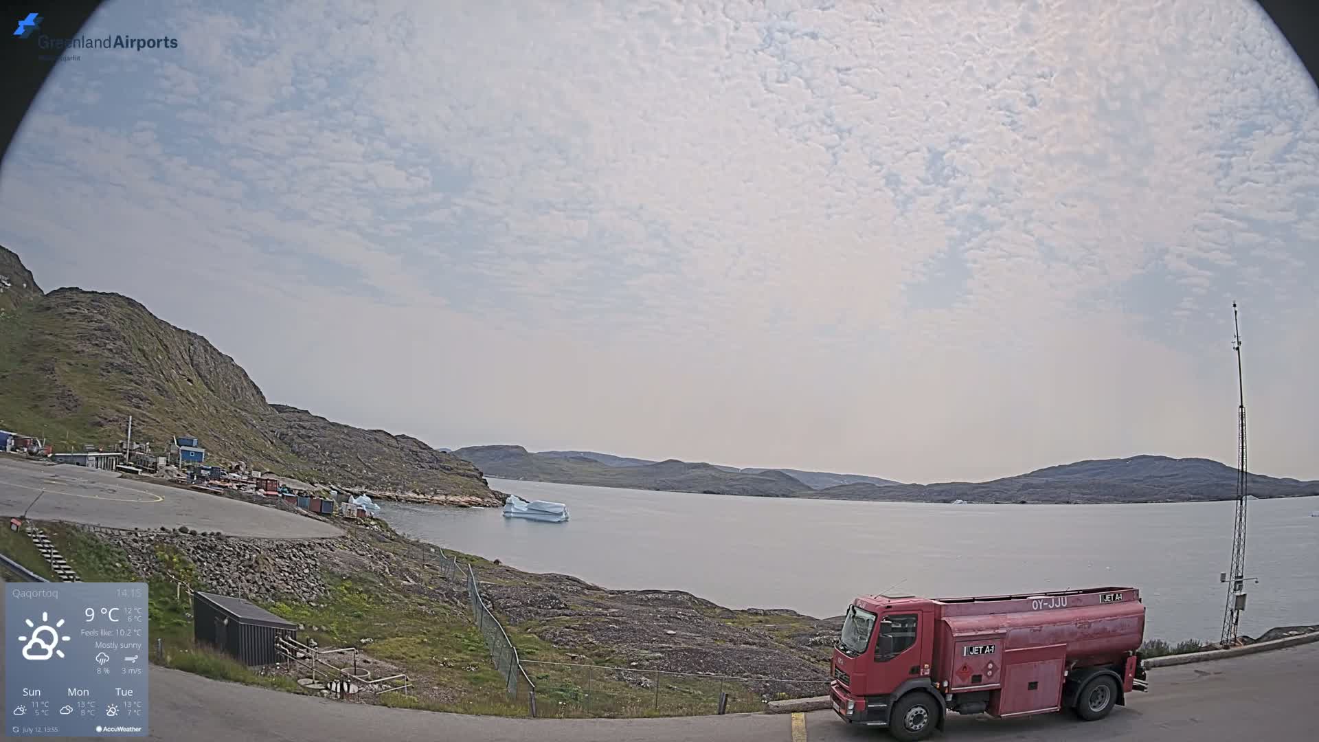 Qaqortoq Village & Mittarfik Qaqortoq Heliport Live Cam JJU / BGJH- Qaqortoq, Kujalleq, Greenland, Denmark