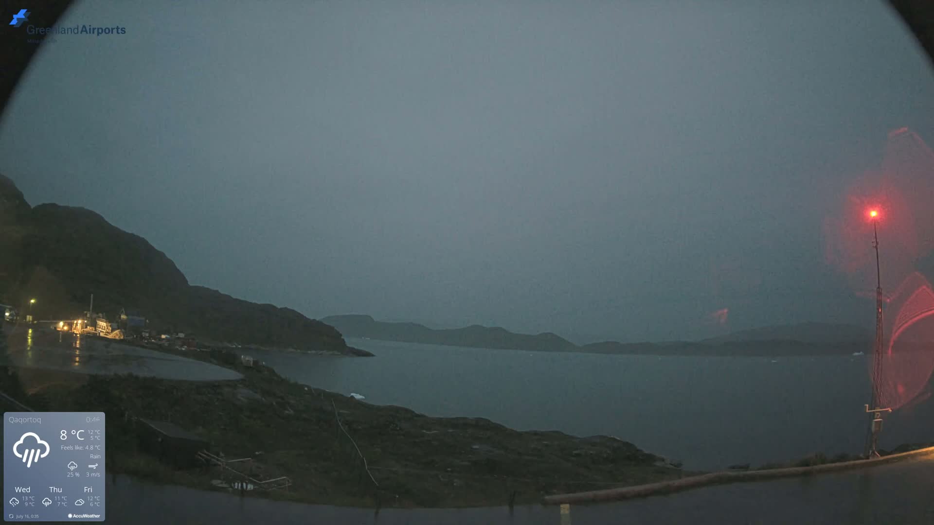 Qaqortoq Village & Mittarfik Qaqortoq Heliport Live Cam JJU / BGJH- Qaqortoq, Kujalleq, Greenland, Denmark