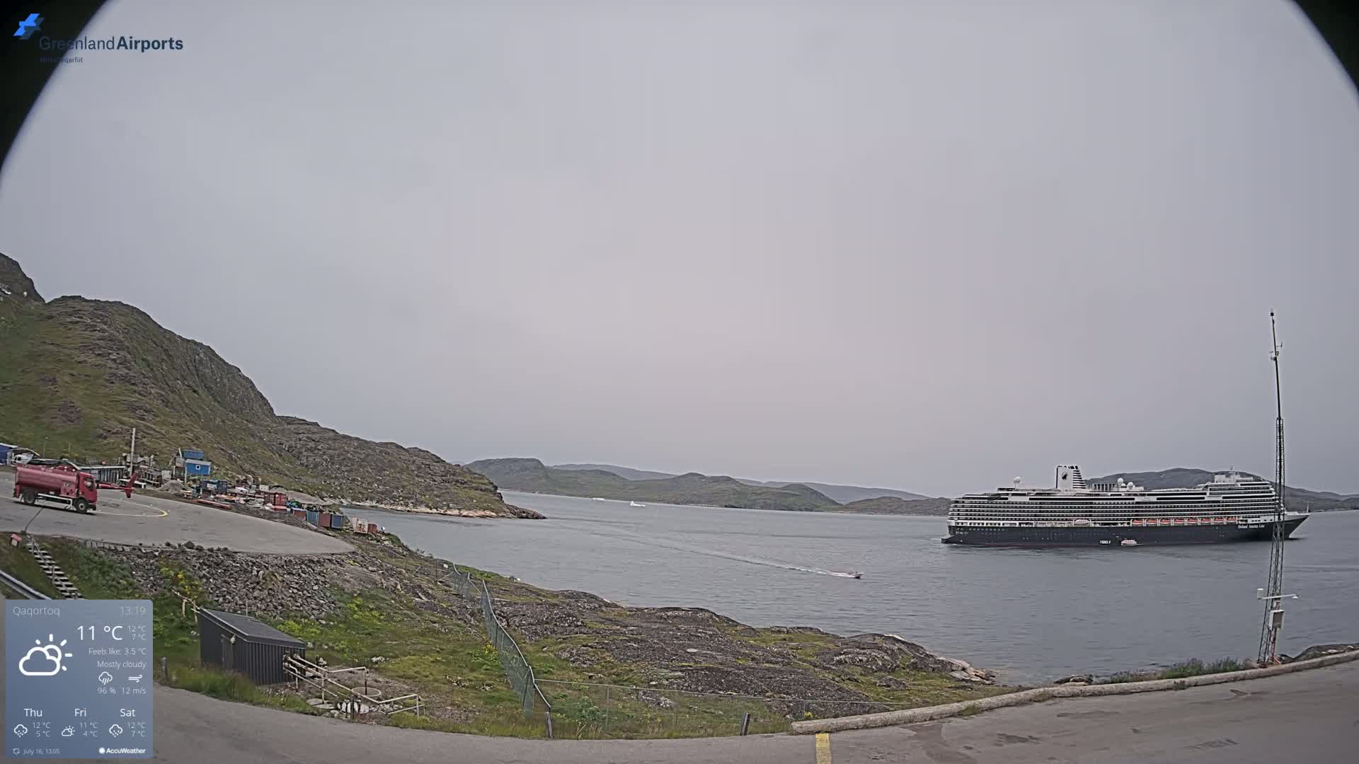 Qaqortoq Village & Mittarfik Qaqortoq Heliport Live Cam JJU / BGJH- Qaqortoq, Kujalleq, Greenland, Denmark