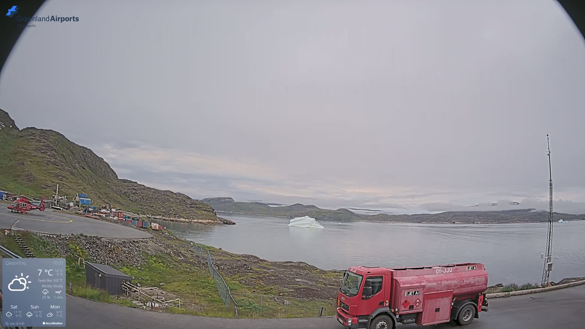 Qaqortoq Village & Mittarfik Qaqortoq Heliport Live Cam JJU / BGJH- Qaqortoq, Kujalleq, Greenland, Denmark