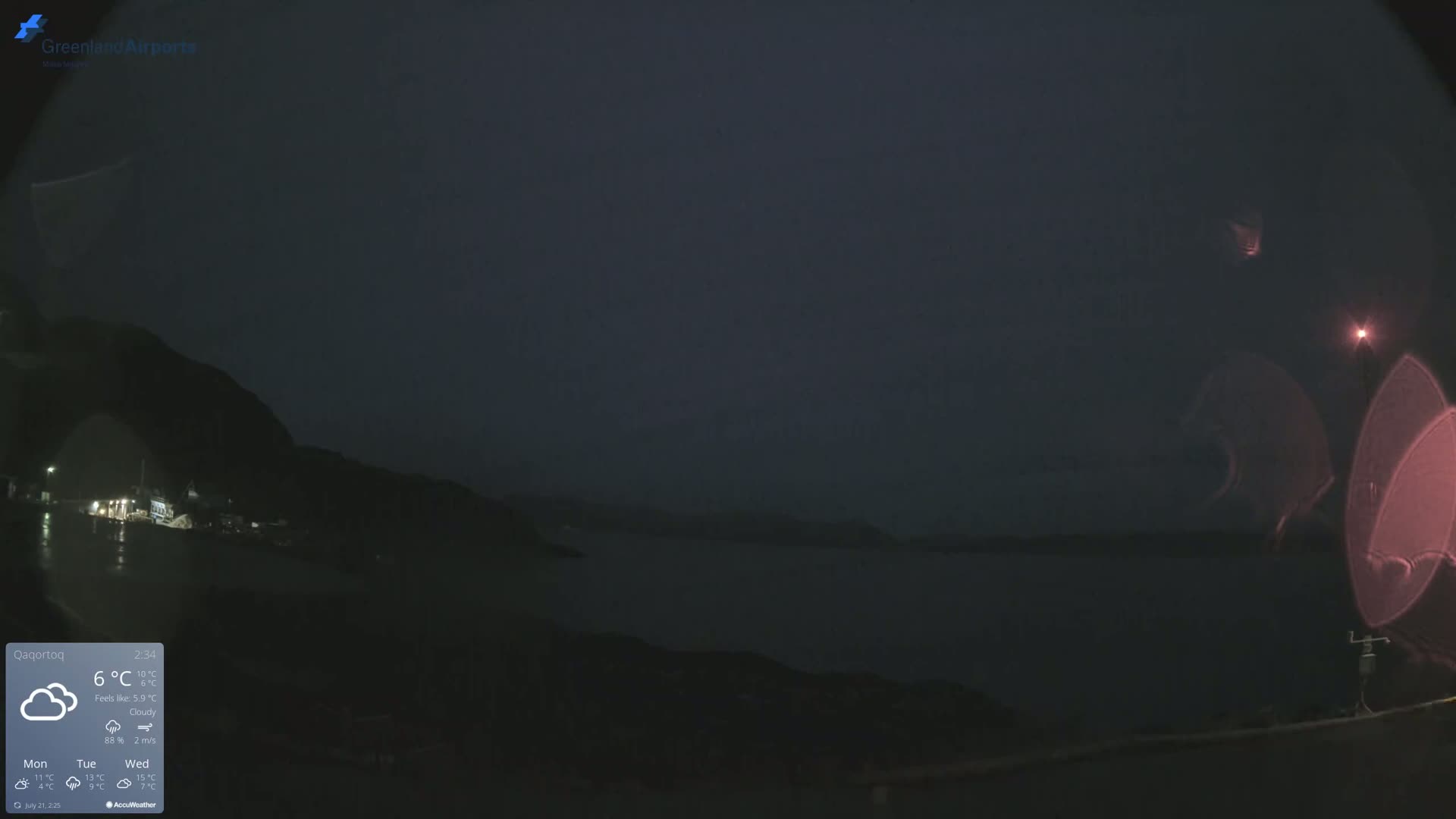 Qaqortoq Village & Mittarfik Qaqortoq Heliport Live Cam JJU / BGJH- Qaqortoq, Kujalleq, Greenland, Denmark