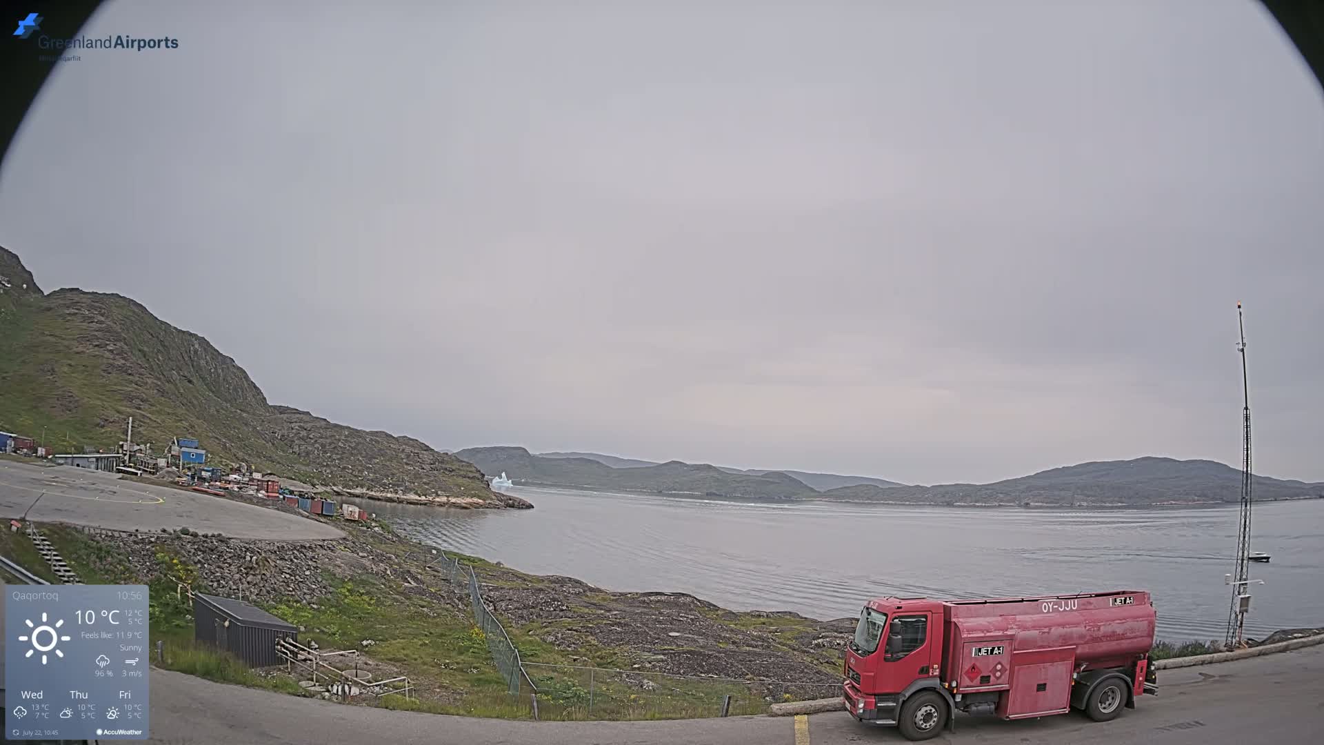 Qaqortoq Village & Mittarfik Qaqortoq Heliport Live Cam JJU / BGJH- Qaqortoq, Kujalleq, Greenland, Denmark