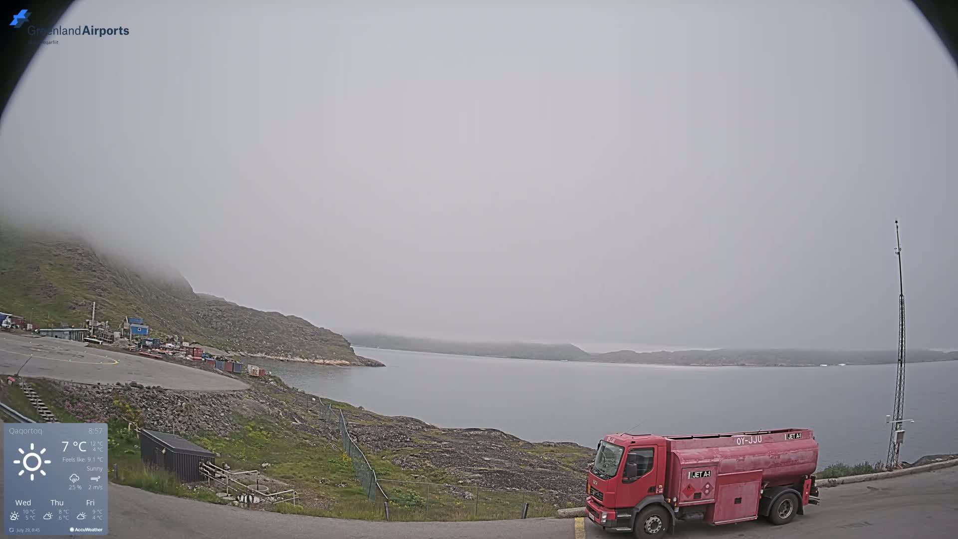 Qaqortoq Village & Mittarfik Qaqortoq Heliport Live Cam JJU / BGJH- Qaqortoq, Kujalleq, Greenland, Denmark