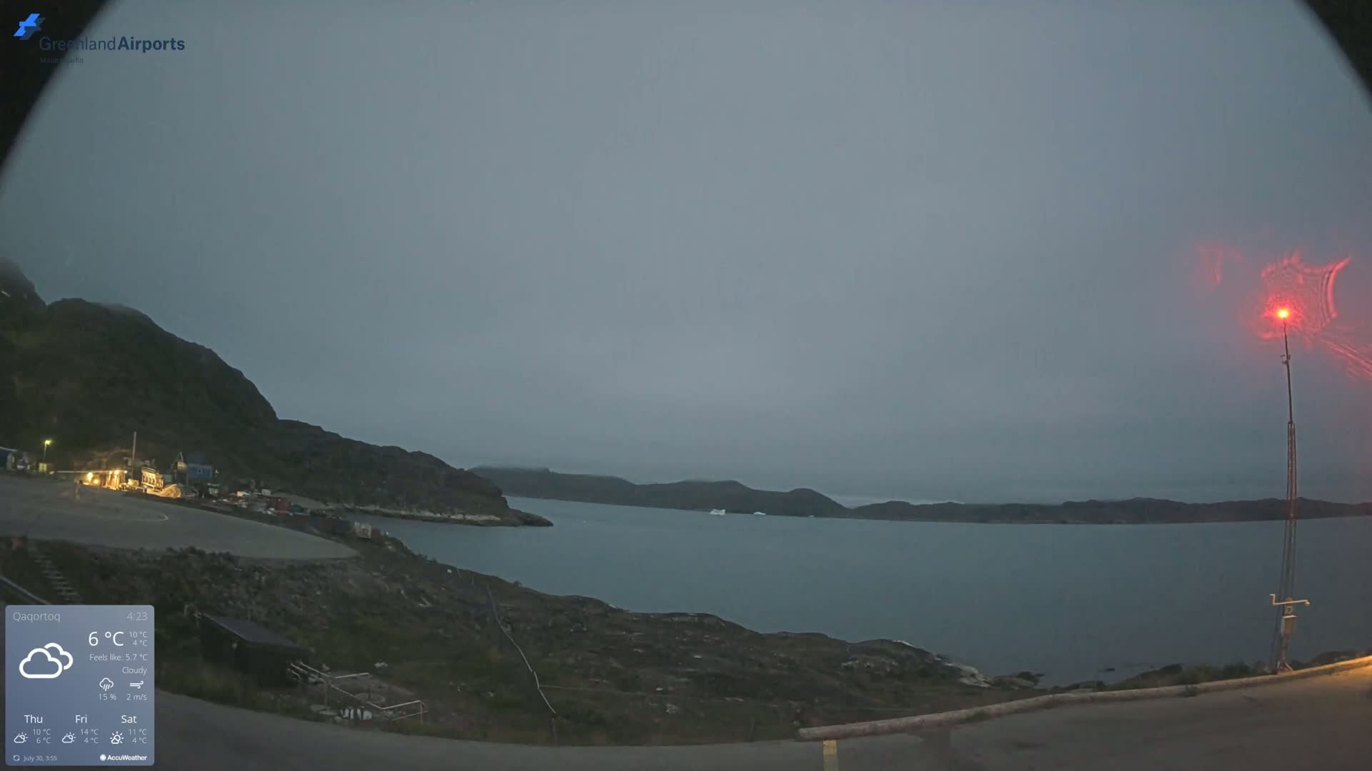Qaqortoq Village & Mittarfik Qaqortoq Heliport Live Cam JJU / BGJH- Qaqortoq, Kujalleq, Greenland, Denmark