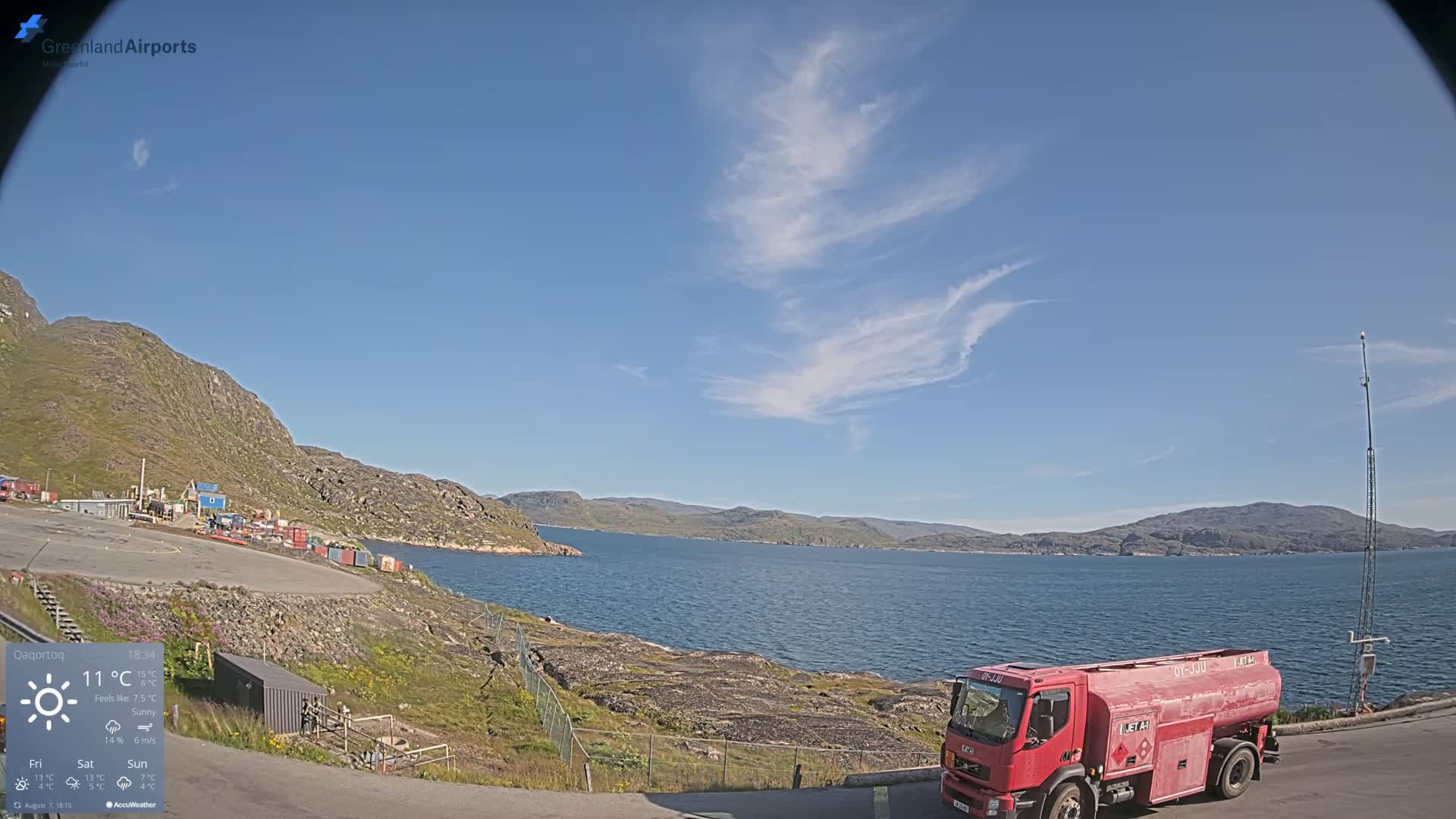Qaqortoq Village & Mittarfik Qaqortoq Heliport Live Cam JJU / BGJH- Qaqortoq, Kujalleq, Greenland, Denmark