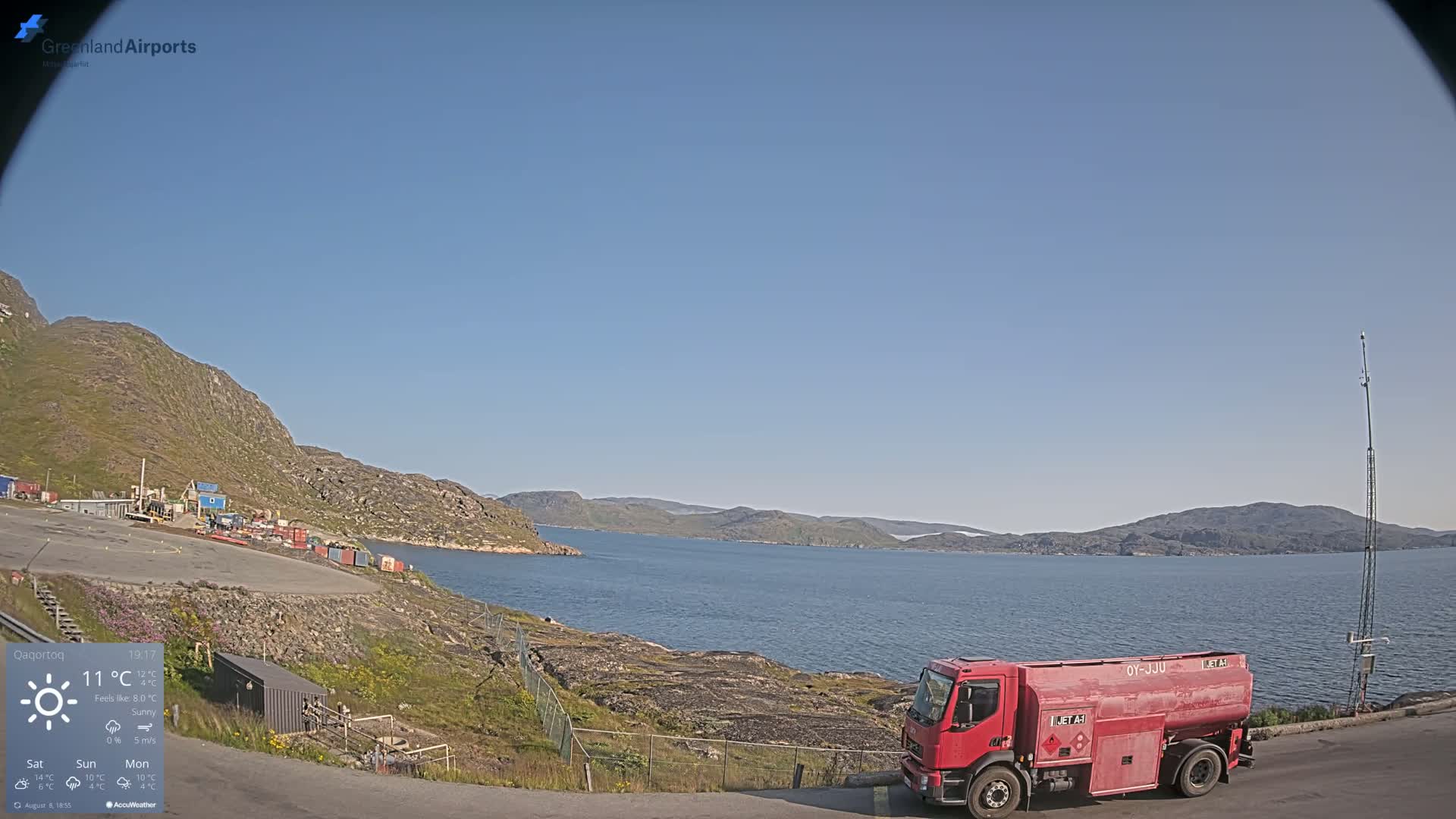 Qaqortoq Village & Mittarfik Qaqortoq Heliport Live Cam JJU / BGJH- Qaqortoq, Kujalleq, Greenland, Denmark