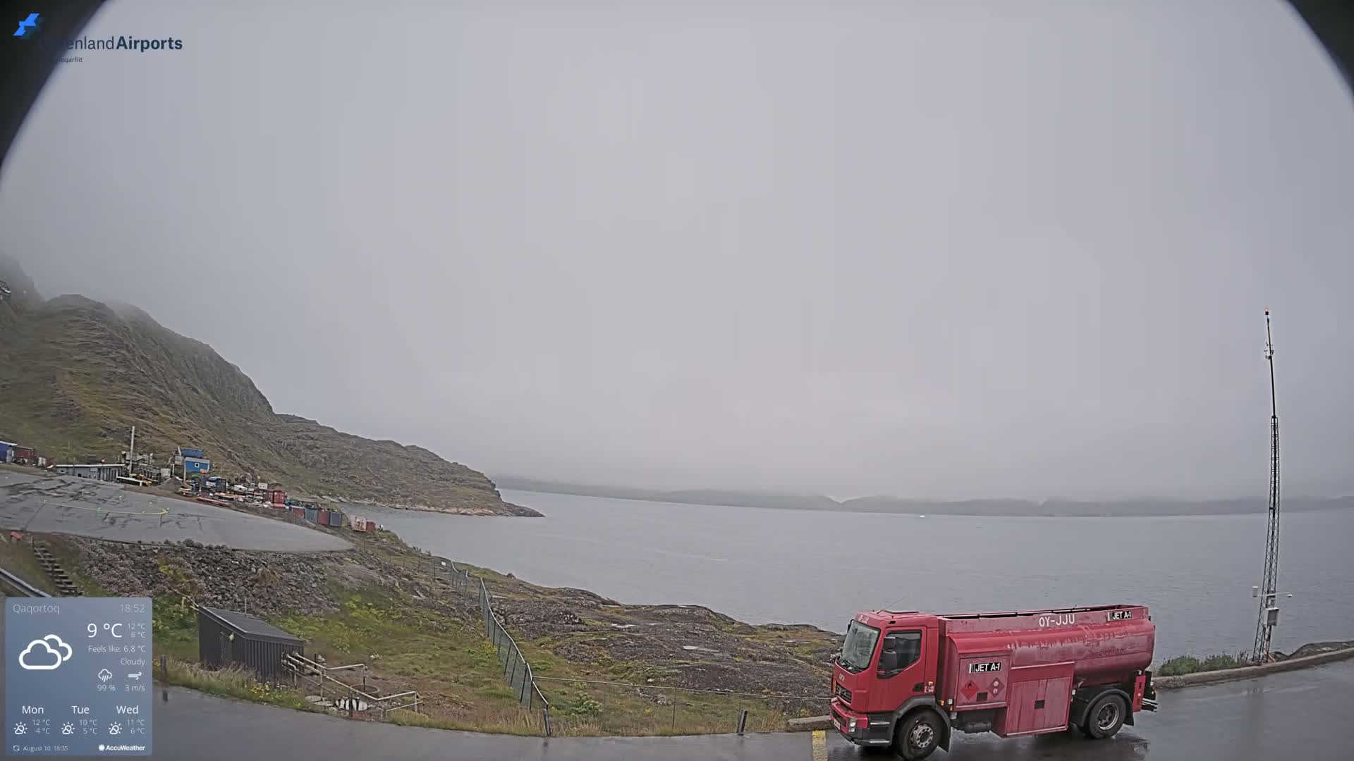 Qaqortoq Village & Mittarfik Qaqortoq Heliport Live Cam JJU / BGJH- Qaqortoq, Kujalleq, Greenland, Denmark
