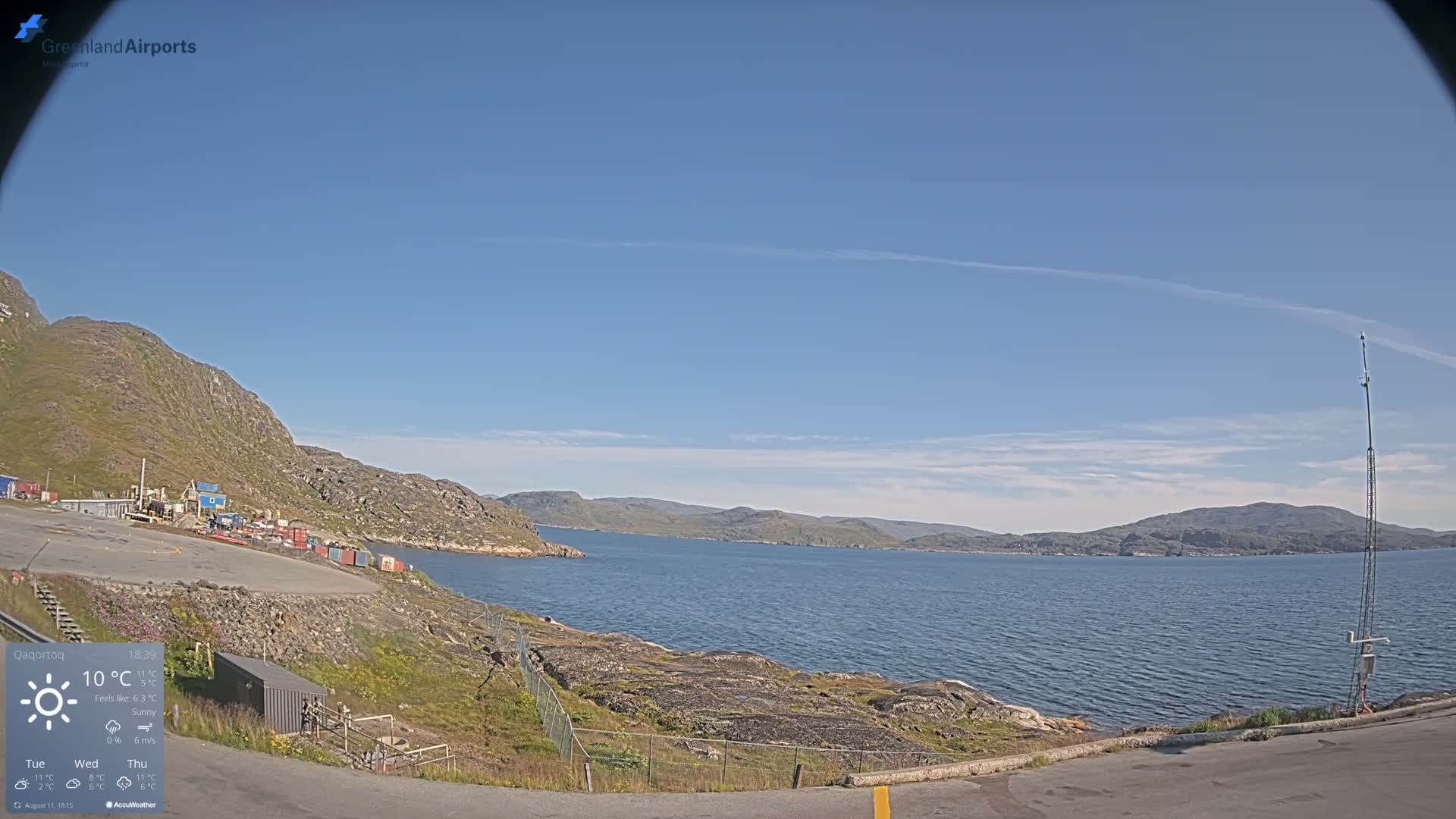 Qaqortoq Village & Mittarfik Qaqortoq Heliport Live Cam JJU / BGJH- Qaqortoq, Kujalleq, Greenland, Denmark