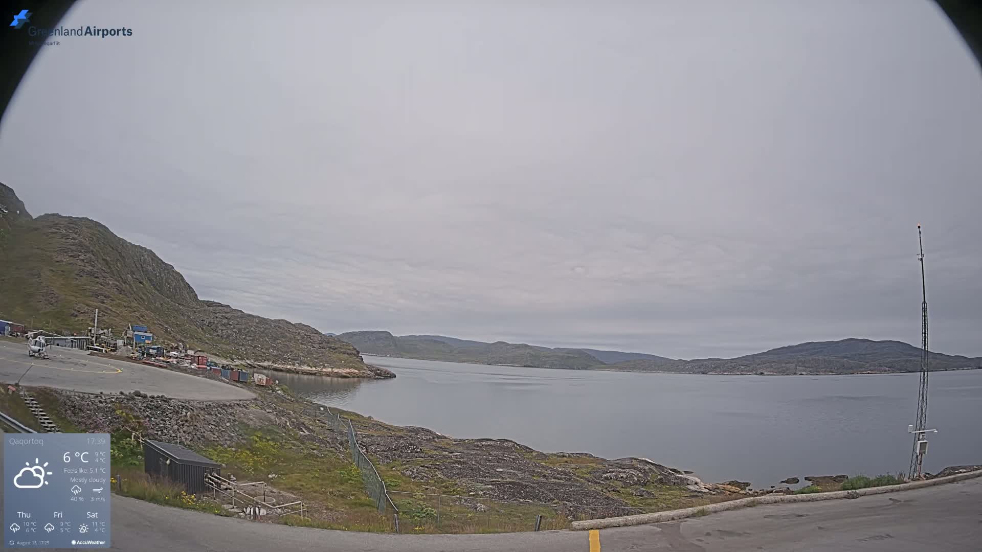 Qaqortoq Village & Mittarfik Qaqortoq Heliport Live Cam JJU / BGJH- Qaqortoq, Kujalleq, Greenland, Denmark