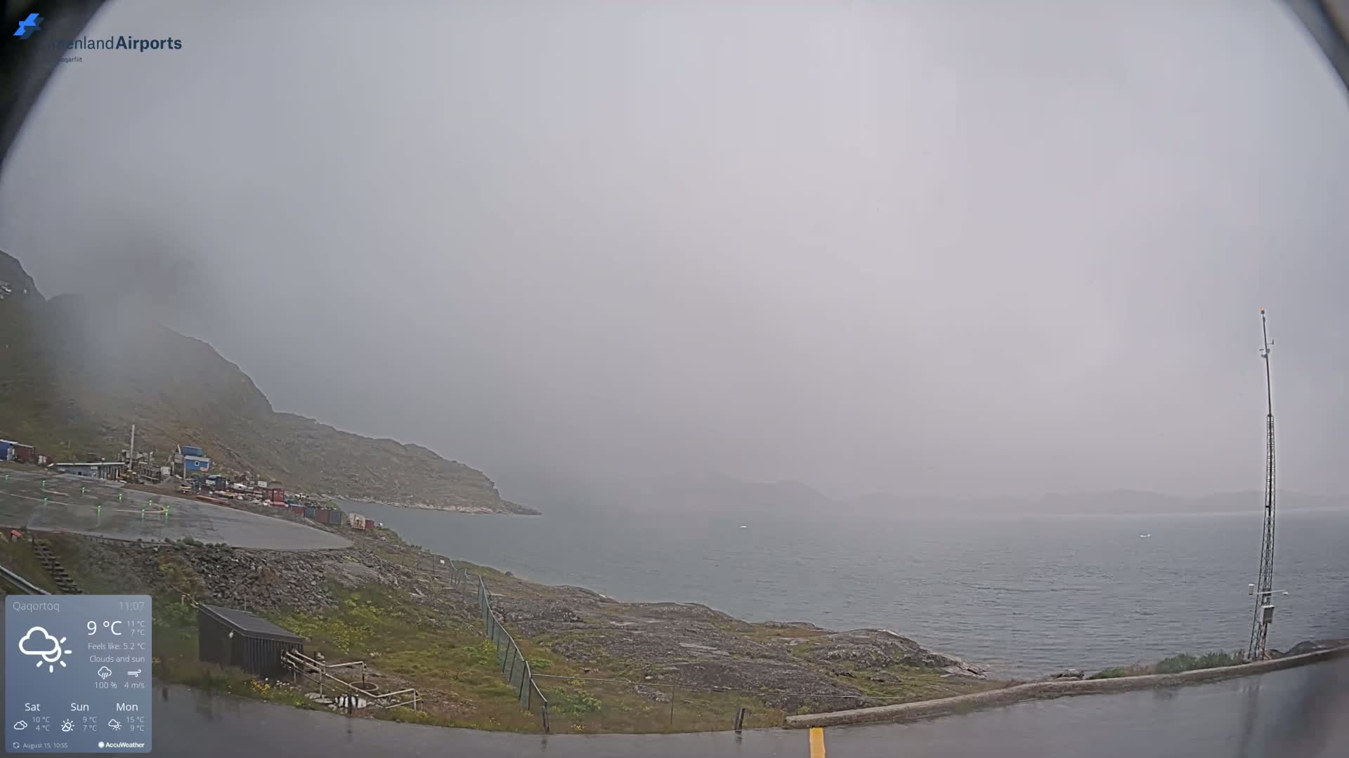 Qaqortoq Village & Mittarfik Qaqortoq Heliport Live Cam JJU / BGJH- Qaqortoq, Kujalleq, Greenland, Denmark