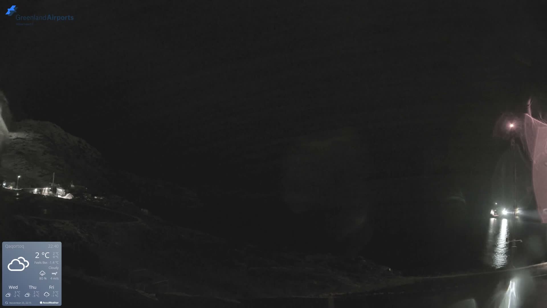 Qaqortoq Village & Mittarfik Qaqortoq Heliport Live Cam JJU / BGJH- Qaqortoq, Kujalleq, Greenland, Denmark